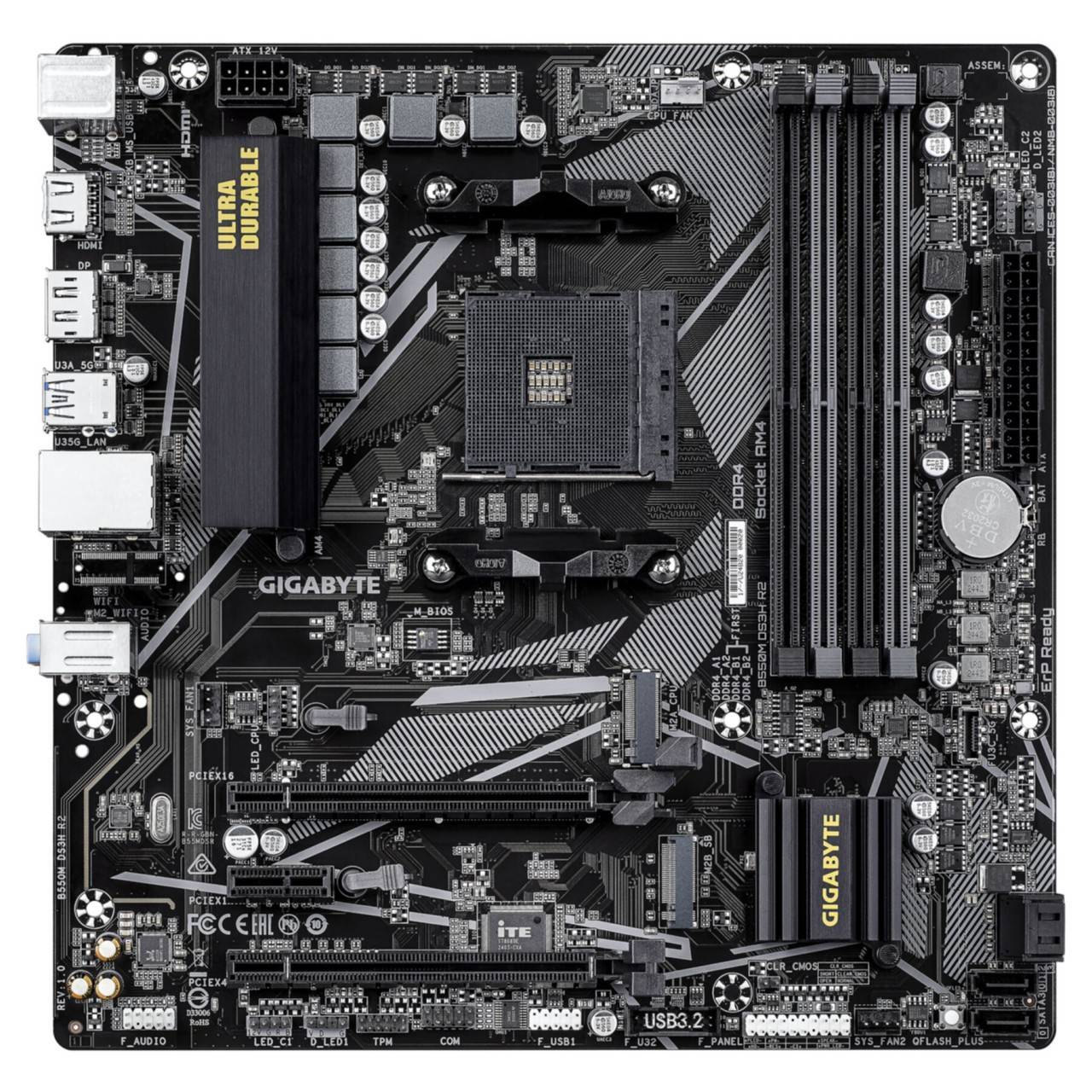 Gigabyte B550M DS3H R2 - Motherboard - micro ATX - Socket AM4 - AMD B550 Chipsatz - USB 3.2 Gen 1 - Gigabit LAN - Onboard-Grafik (CPU erforderlich)