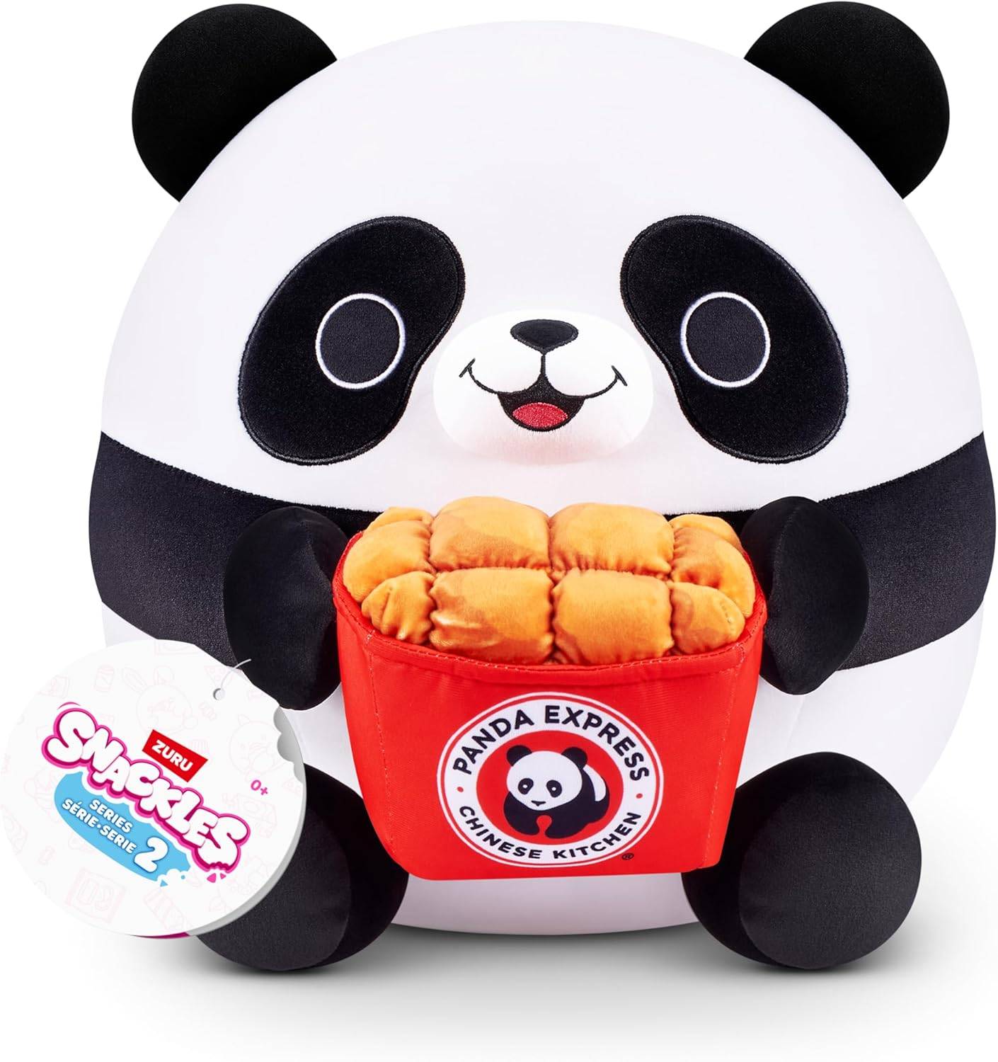 ZURU 77605O - Snackles Panda-Bär Andy in Schwarz-Weiß mit Panda-Express, Serie 2.5 - Kuscheltier (20 cm)