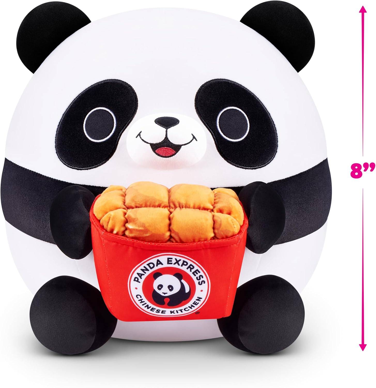 ZURU 77605O - Snackles Panda-Bär Andy in Schwarz-Weiß mit Panda-Express, Serie 2.5 - Kuscheltier (20 cm)
