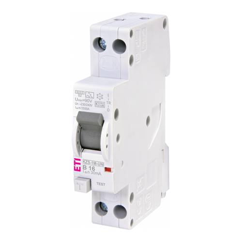 ETI 002176024 - FI-LS-Schutzschalter KZS-1M-UNI 1p+N A B16/0.03 (240 V | 16 A | 50/60 Hz | 1-pol + N)