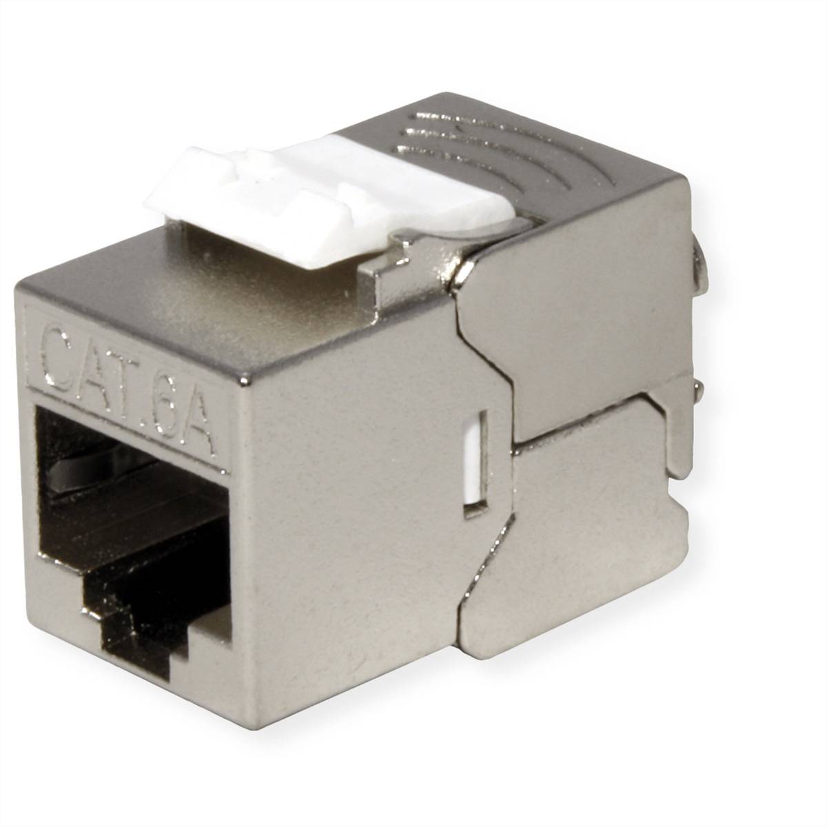 ROLINE Cat.6A (Class EA) Keystone, geschirmt, werkzeuglos, SLIM, extra kurz, silberfarben
