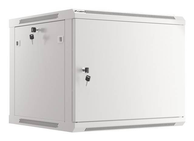 LANBERG 19 9U 600x600 Wandgeh. Metalltür (FlatPack) grau Multimedia-Technik Wandgehäuse 19