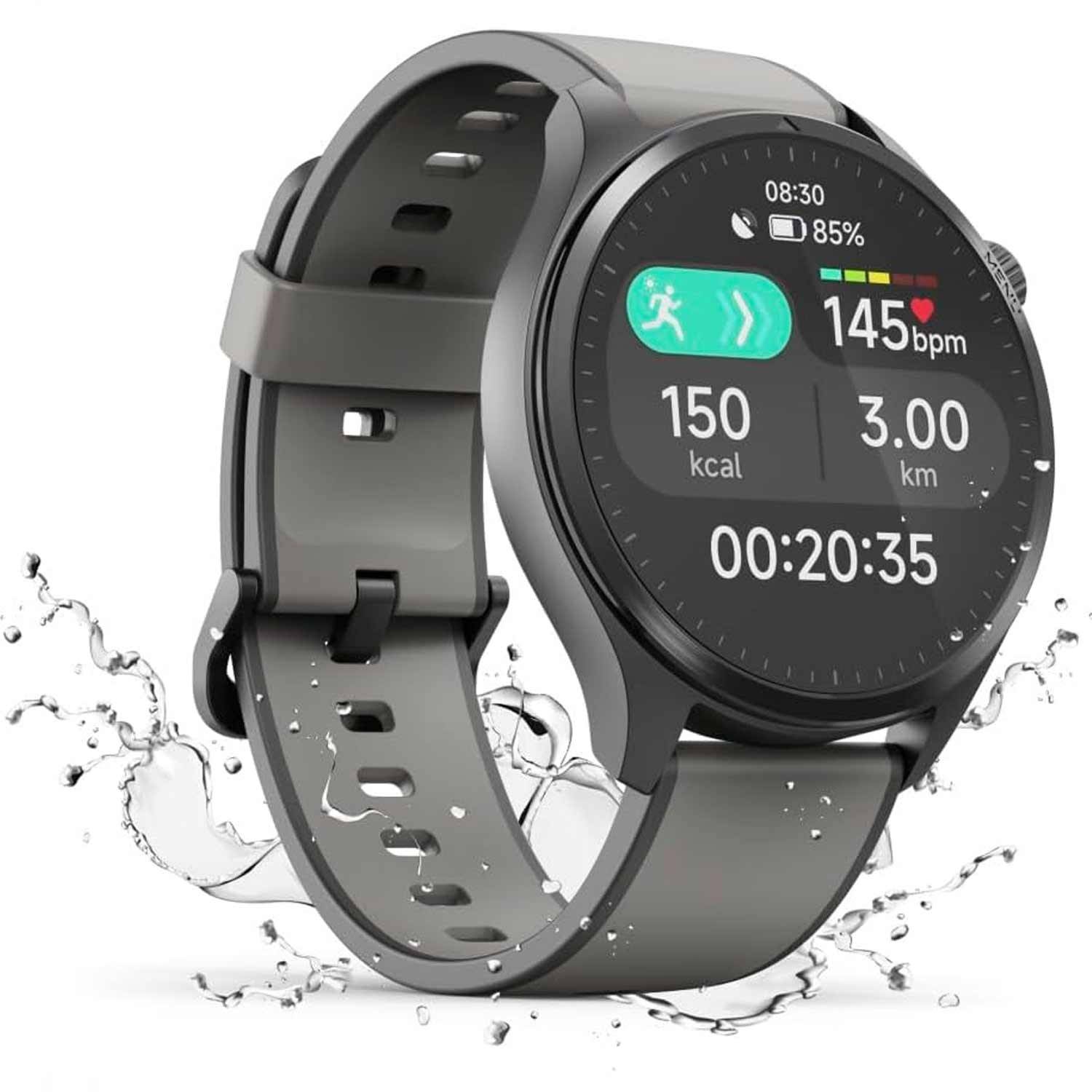 Hama Smartwatch "9000", GPS, Musikspeicher, AMOLED 1,43", wasserdicht, Anthr.