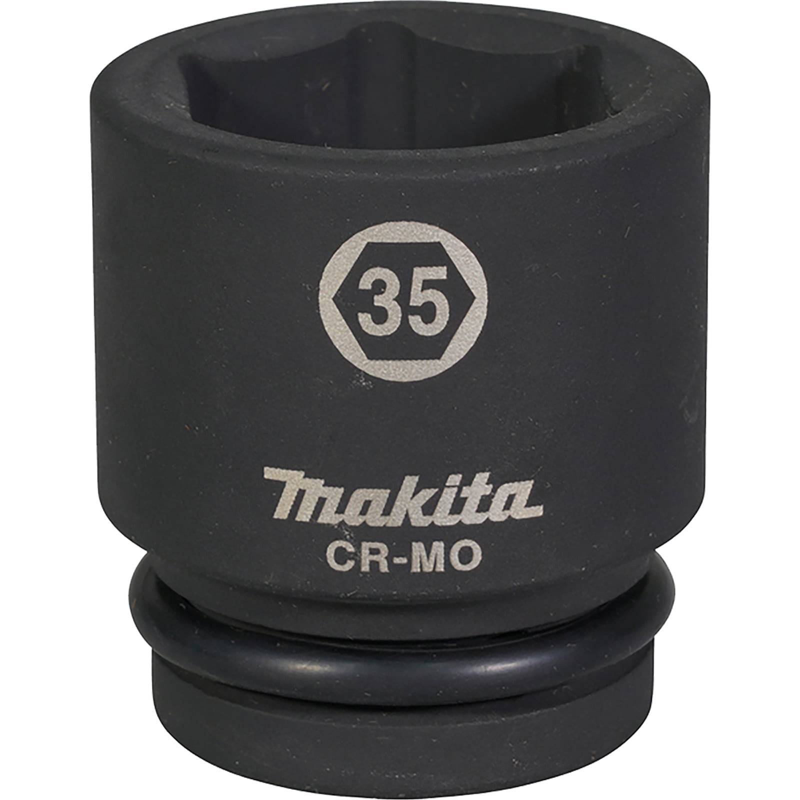 Makita CR-MO 35mm Schlagschrauber-Stecknuss mit sechskantigem Aufnahmeschaft und Ringbasis.