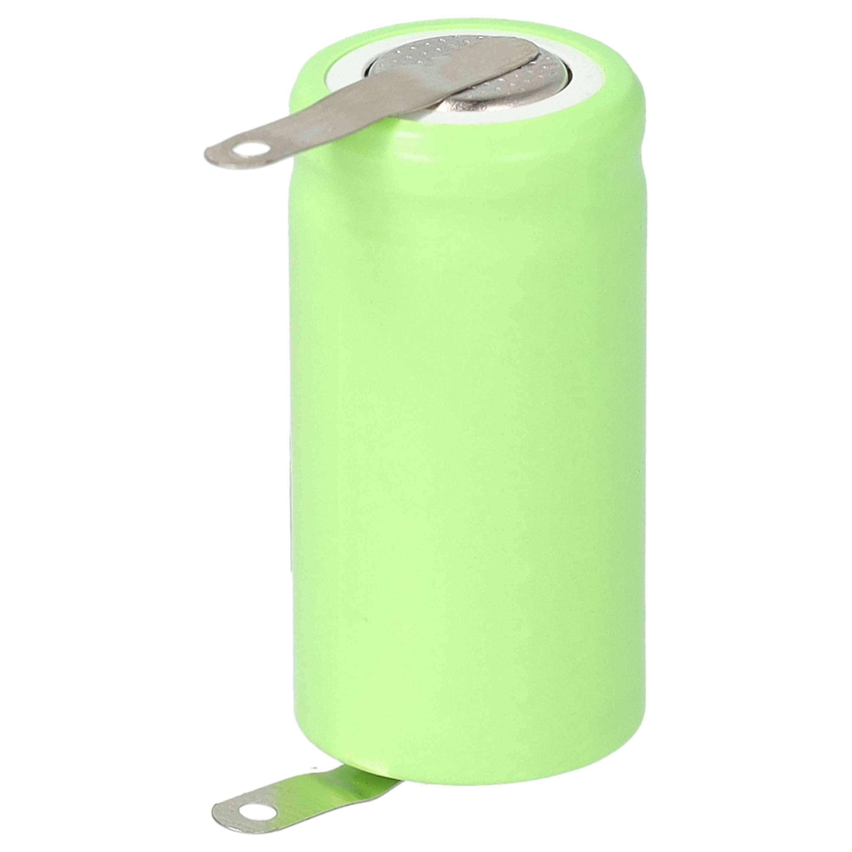 vhbw 10x Akku Ersatz für 2/3AA für Modellbau (750mAh, 1,2V, NiMH, Grün, mit Lötfahne (U))