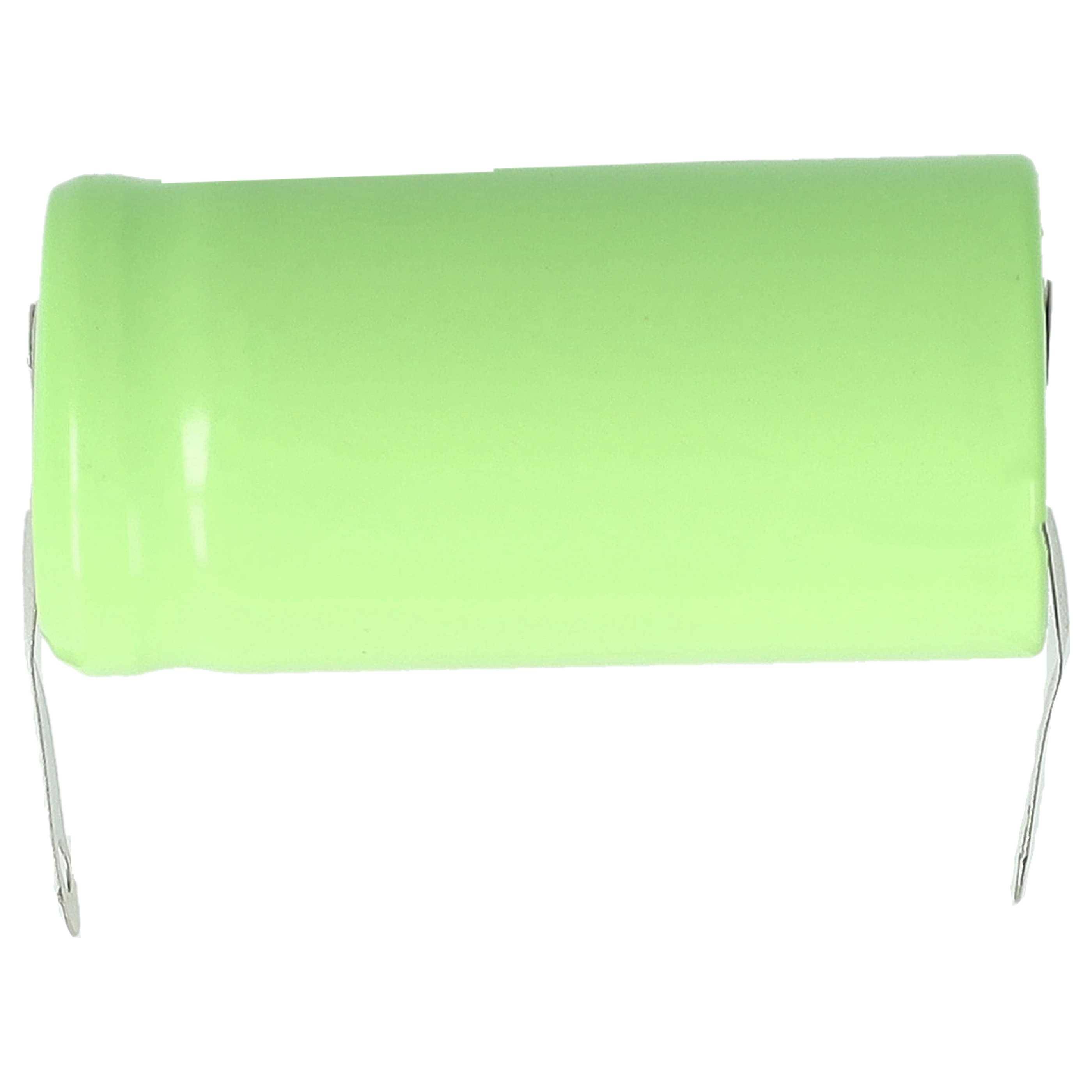 vhbw 5x Akku Ersatz für 2/3AA für Modellbau (750mAh, 1,2V, NiMH, Grün, mit Lötfahne (U))