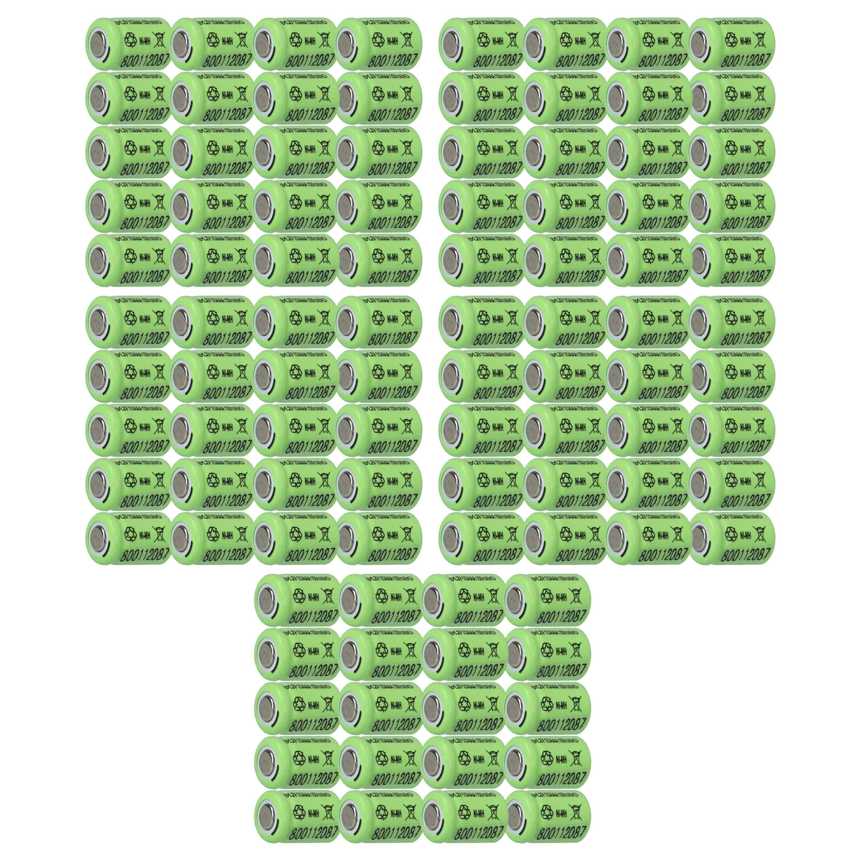 Gestapeltes Gitter aus grünen Batteriezellen, die auf weißem Hintergrund einen T-förmigen Block bilden und ein Batterie-Pack-Layout oder eine Bestandsanordnung andeuten.