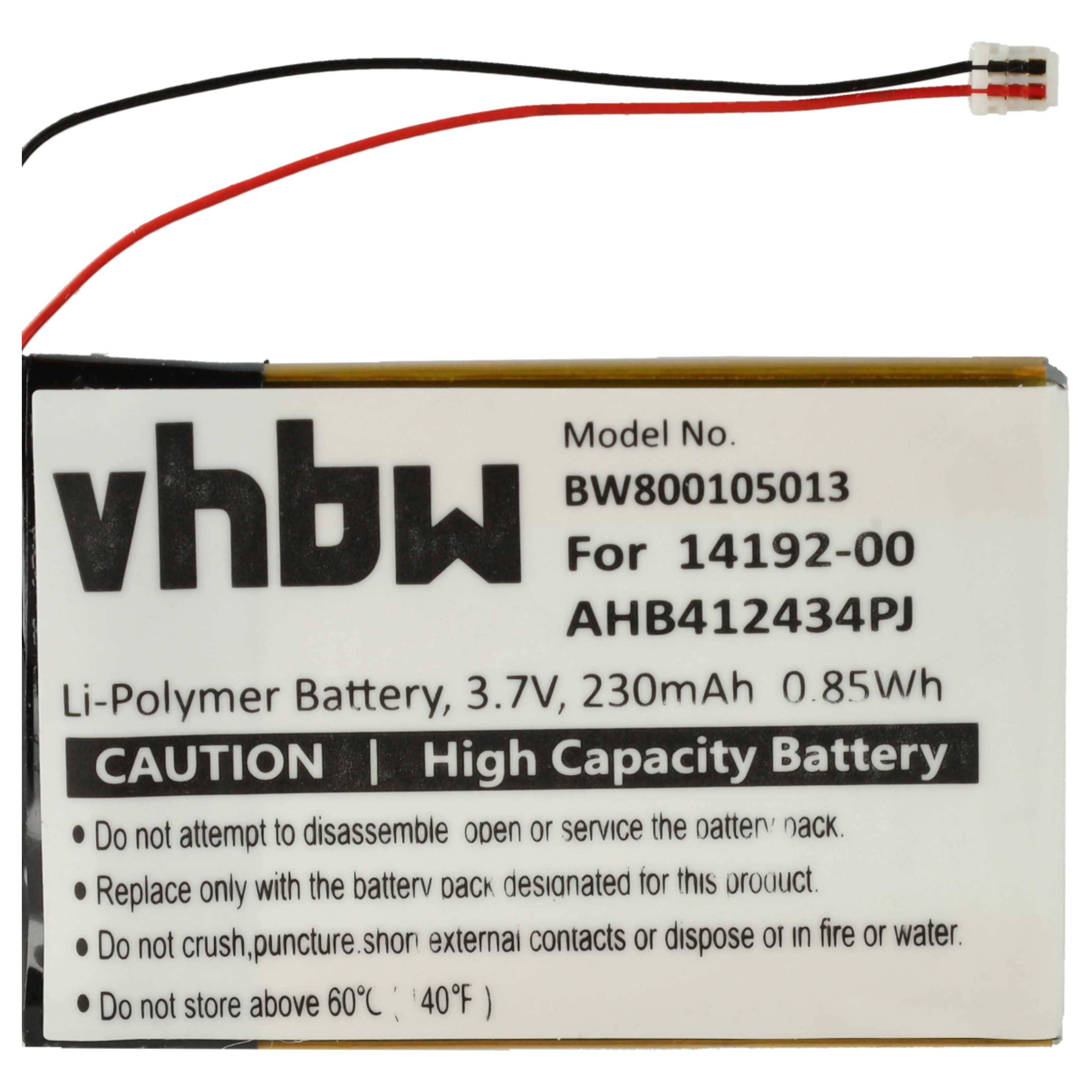 vhbw 5x Akku kompatibel mit Jabra Pro 9450, 9400, 9465, 9400SH, 9460, 9450SH, 9470 Wireless Headset Kopfhörer (230 mAh, 3,7 V, Li-Polymer)