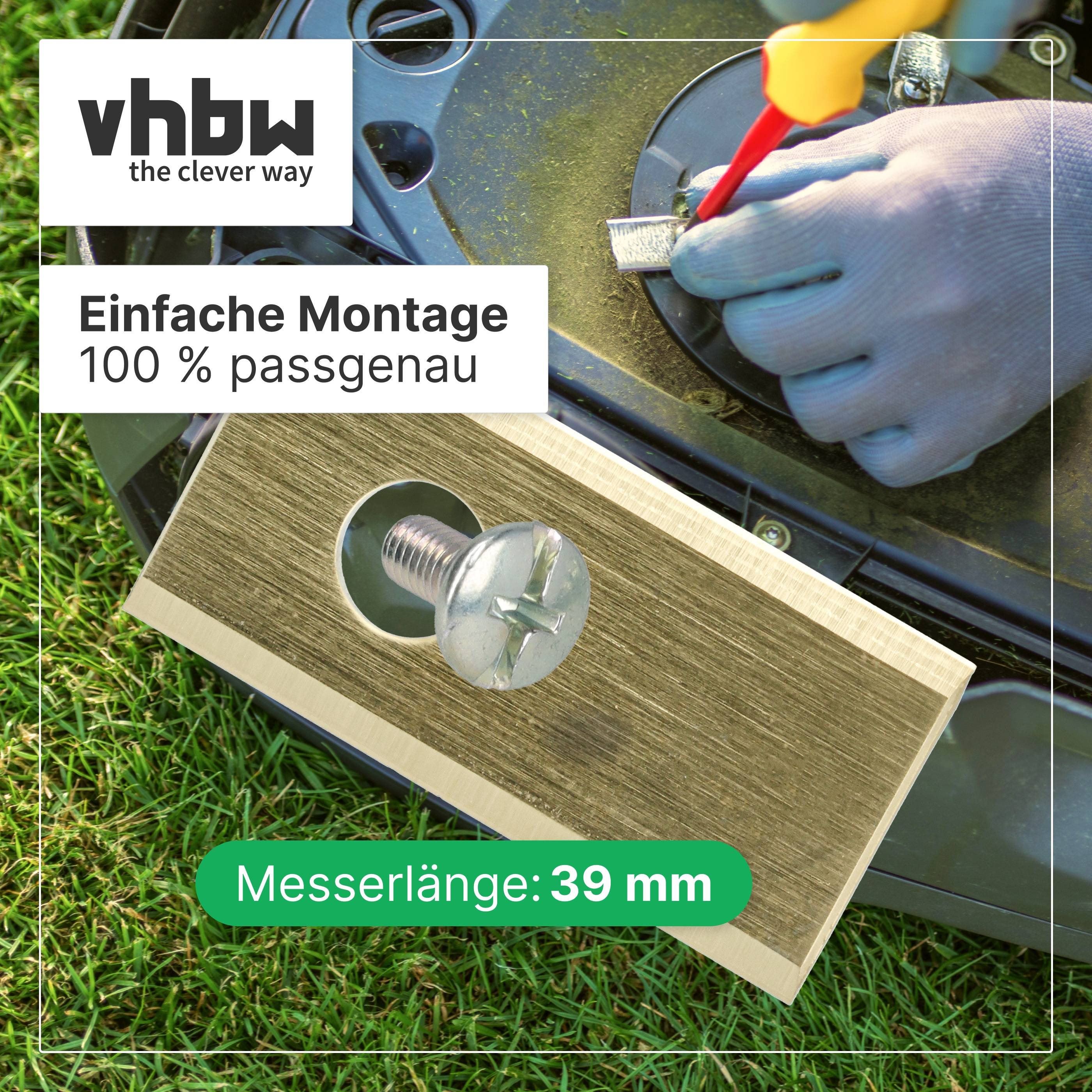 vhbw 18x Ersatz-Messer kompatibel mit Honda Miimo 500, 310, 3000, 520 Rasenmäher - Ersatzklinge Silber Gold, Stahl (Titanbeschichtung)