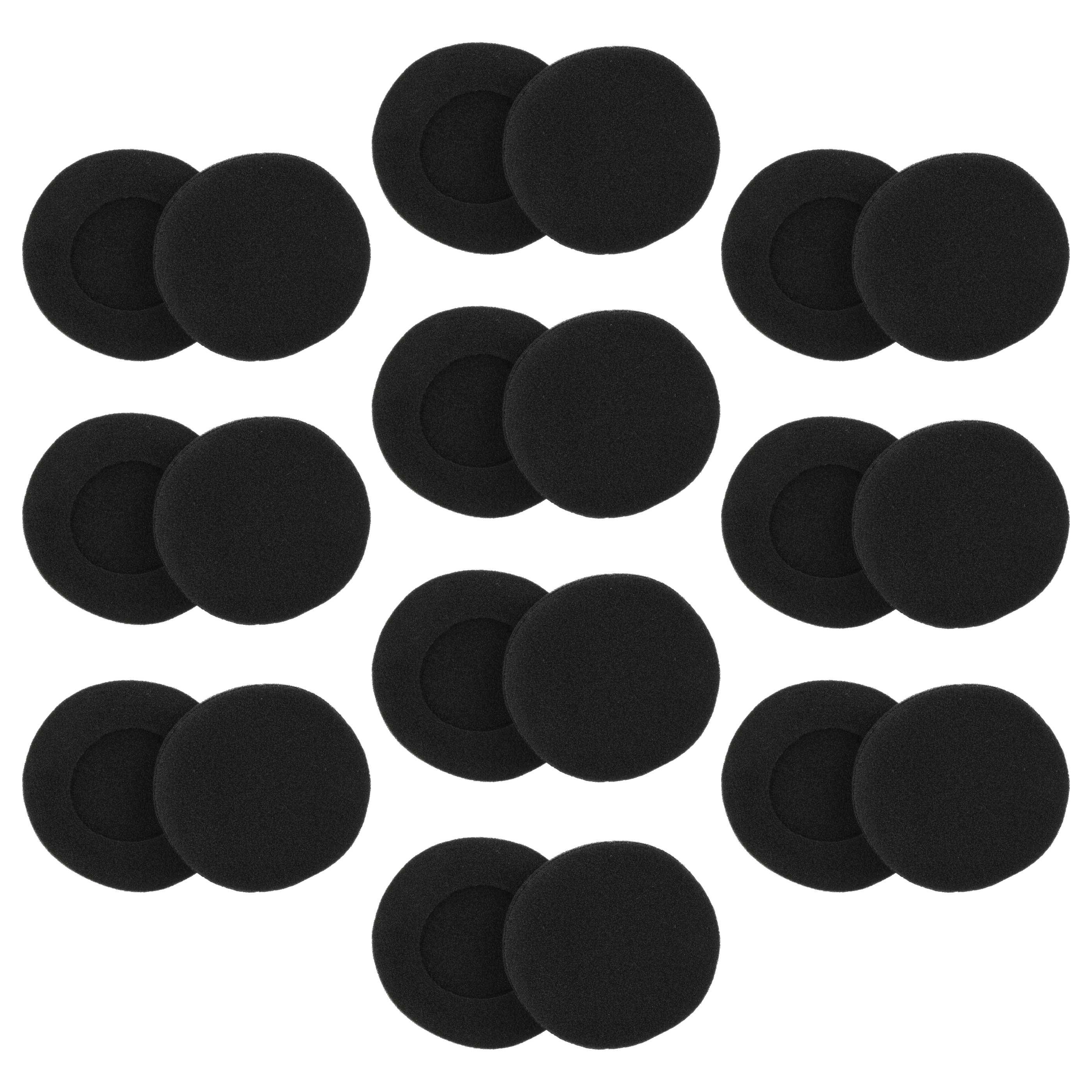 vhbw 20x Ohrpolster kompatibel mit Koss Porta Pro Kopfhörer Headset, Schaumstoff Schwarz, Matt