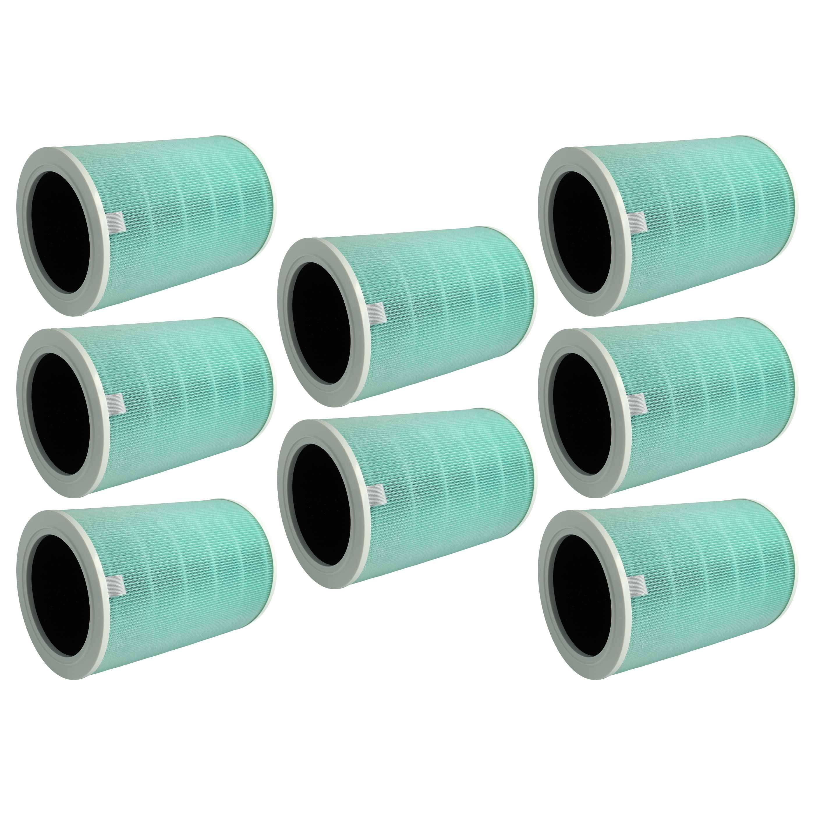 vhbw 8x HEPA Filter kompatibel mit Xiaomi Mi Air Purifier Pro Luftreiniger | Ersatz-Filter mit integriertem Aktivkohle-Filter