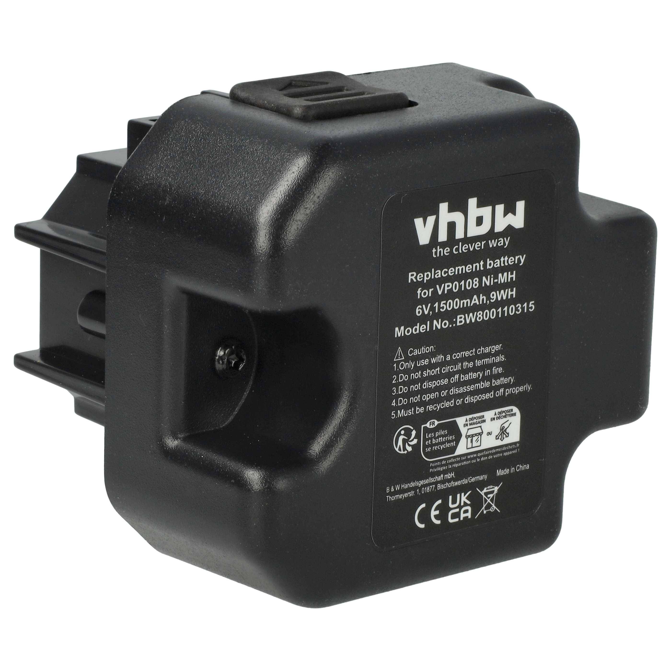 vhbw 2x Akku Ersatz für Senco VP0108, VP0109 für Werkzeug (1500 mAh, NiMH, 6 V)