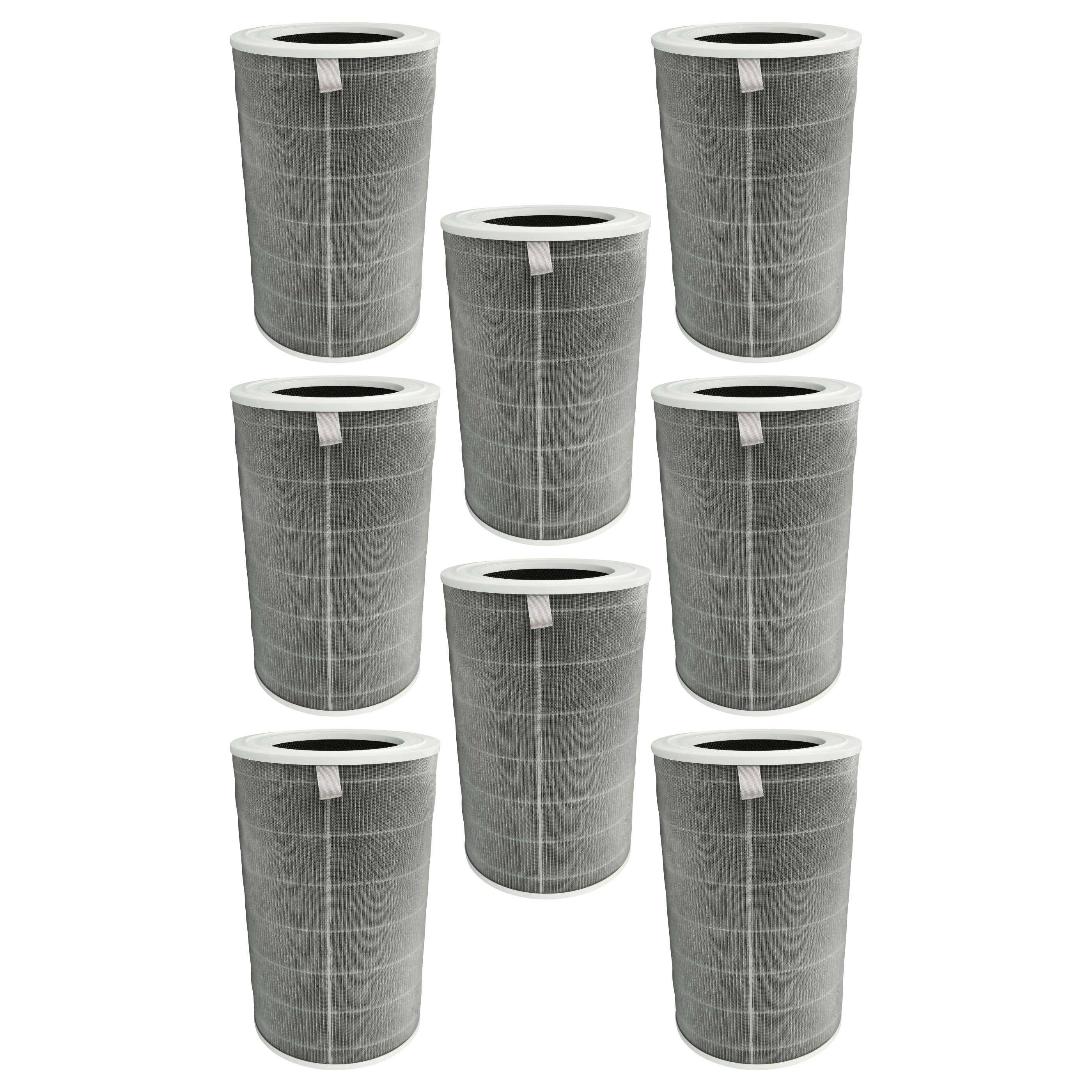 vhbw 8x Aktivkohlefilter Ersatz für Xiaomi 6934177743672, M15R-FLP-GL für Luftreiniger - H12 Luftfilter Grau Weiß