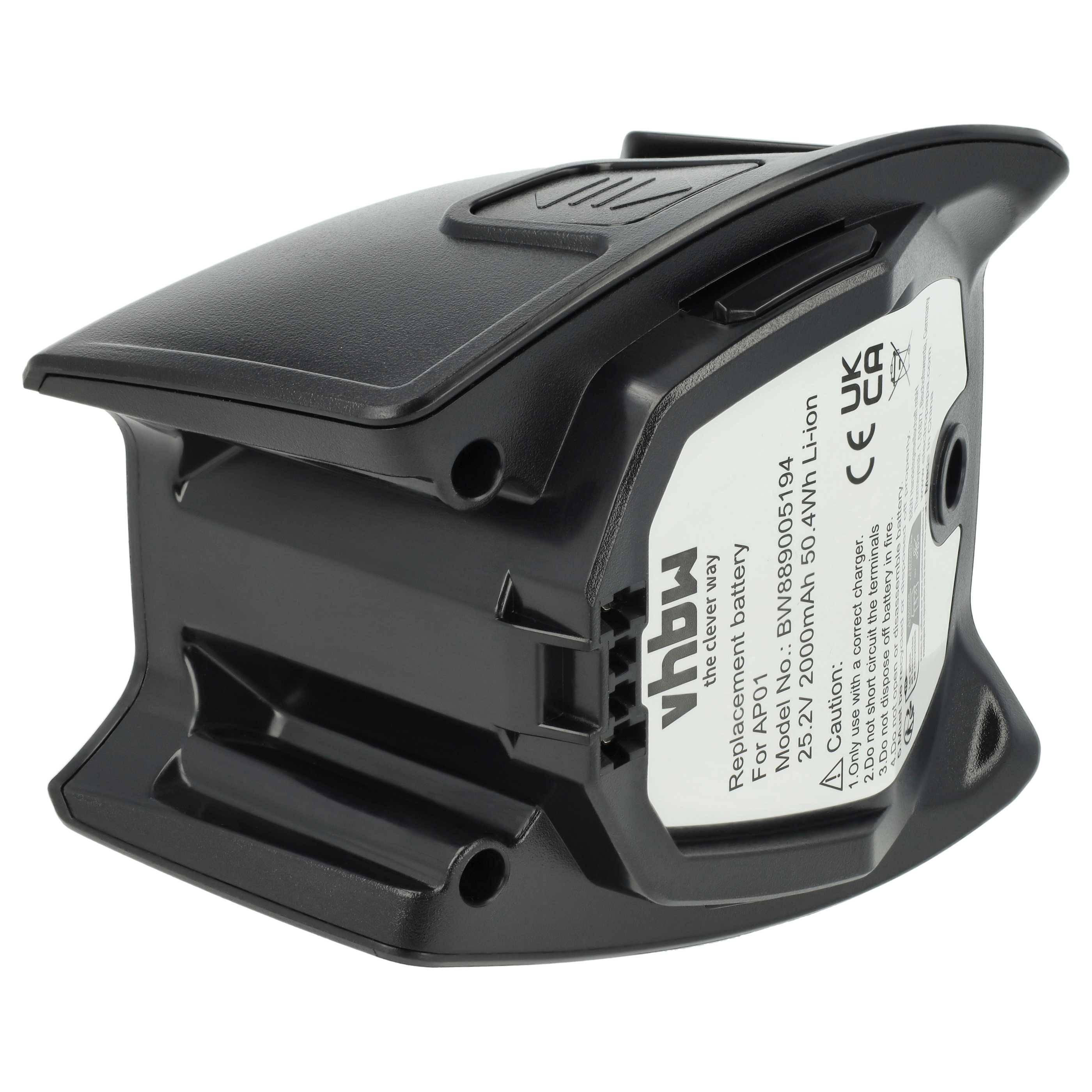vhbw Akku kompatibel mit Miele Triflex HX2 Staubsauger Schwarz (2000 mAh, 25,2 V, Li-Ion)