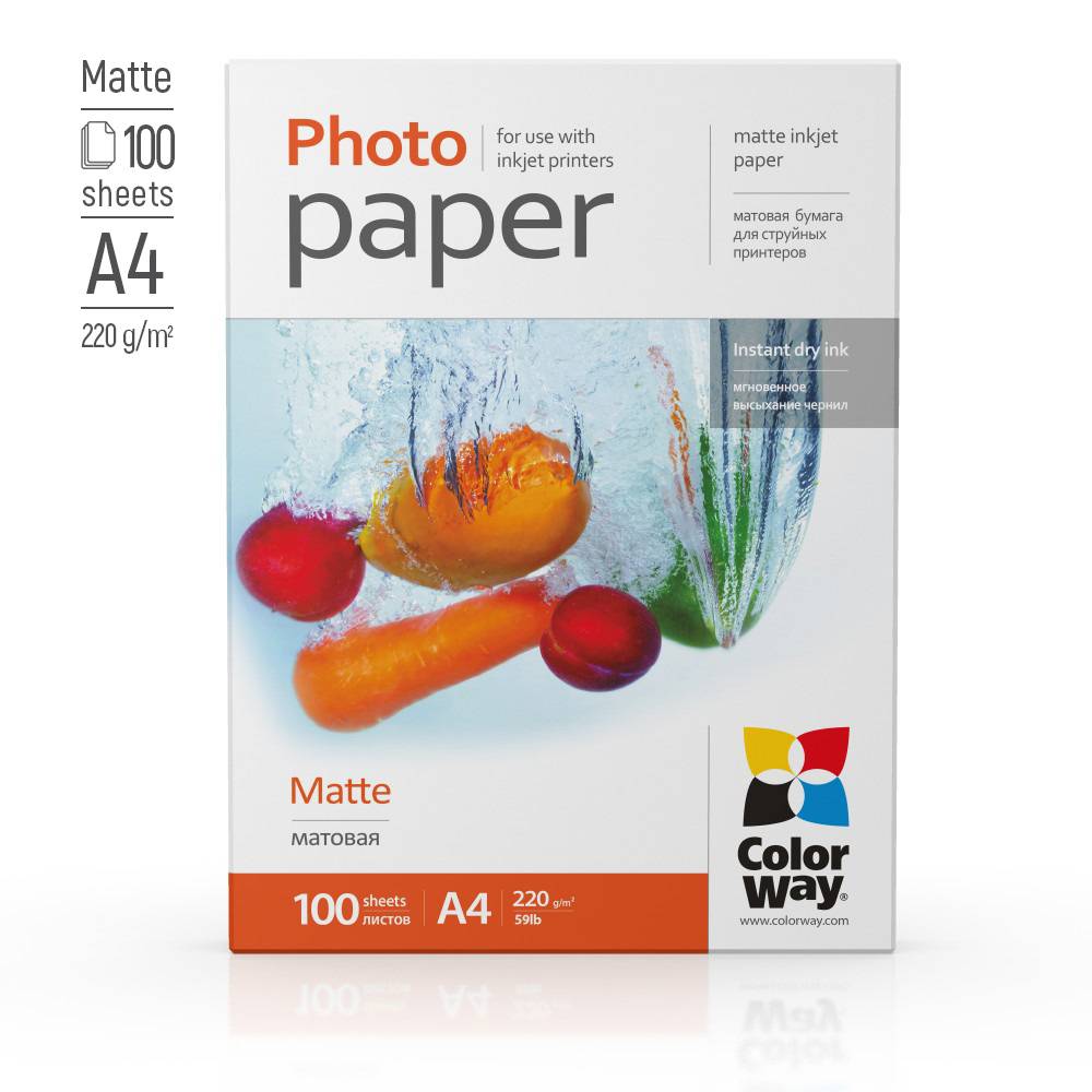 ColorWay Fotopapier matt 220g/m², A4, 100 Blatt