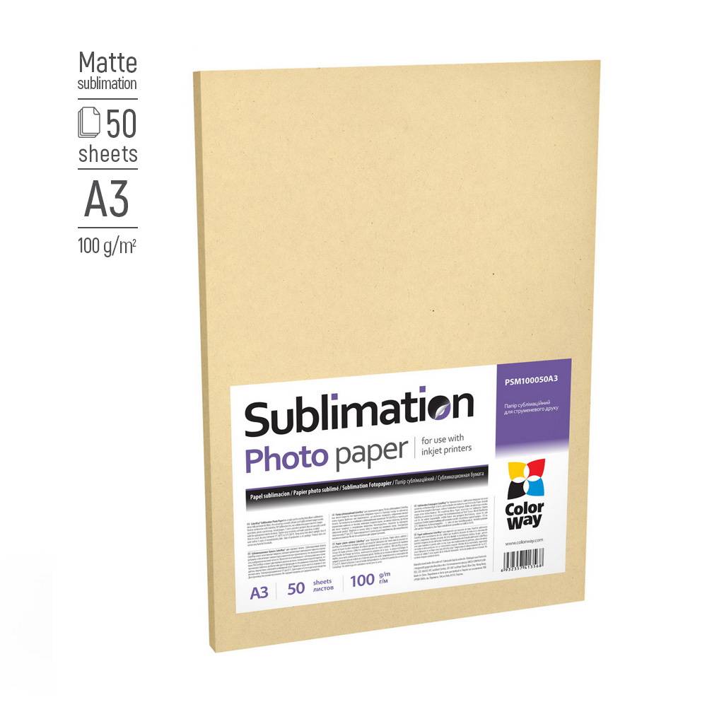 ColorWay Fotopapier Sublimation 100g/m², A4, 50 Blatt.