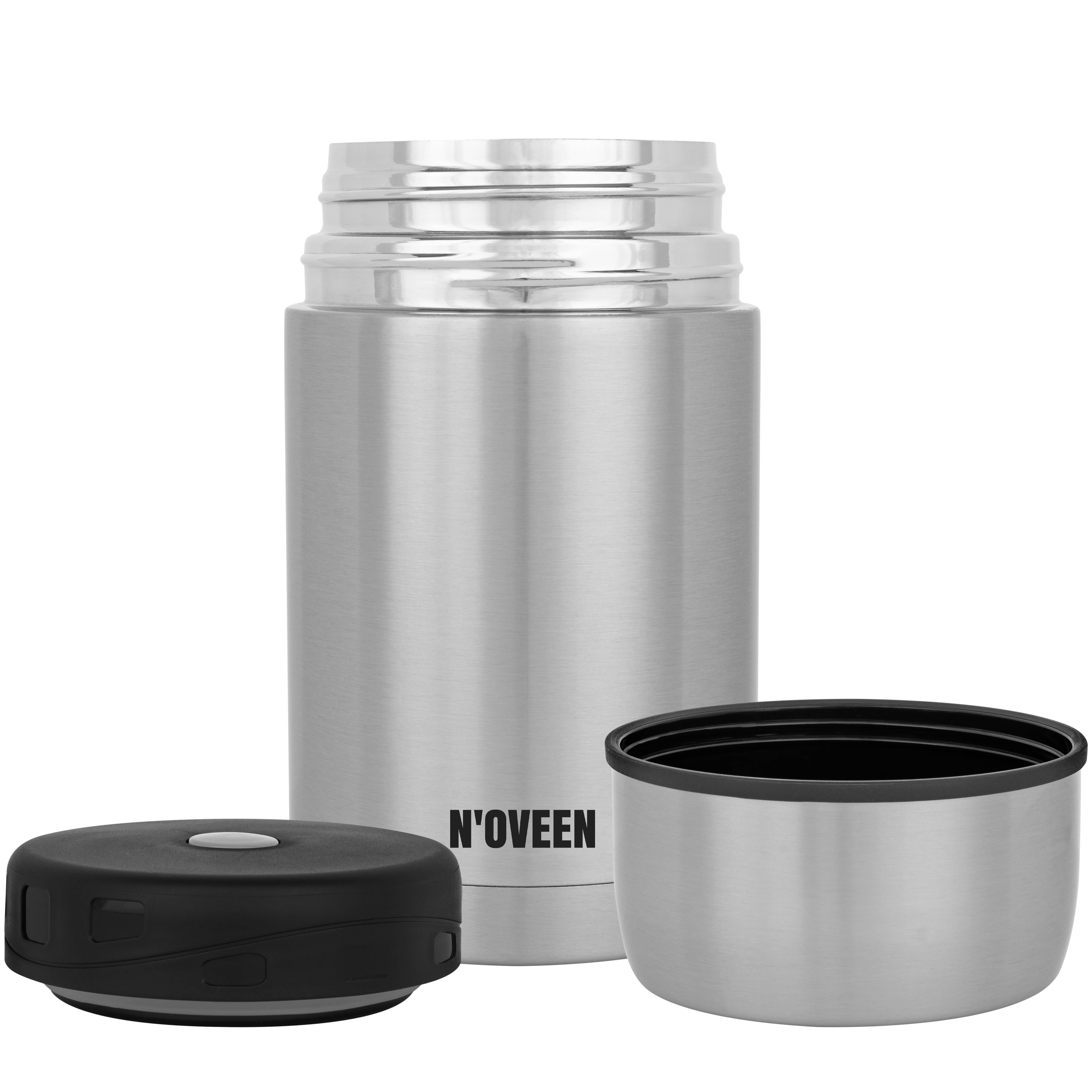 Thermobehälter für Essen Thermoskanne Noveen 800ml Edelstahl TB951 Silber