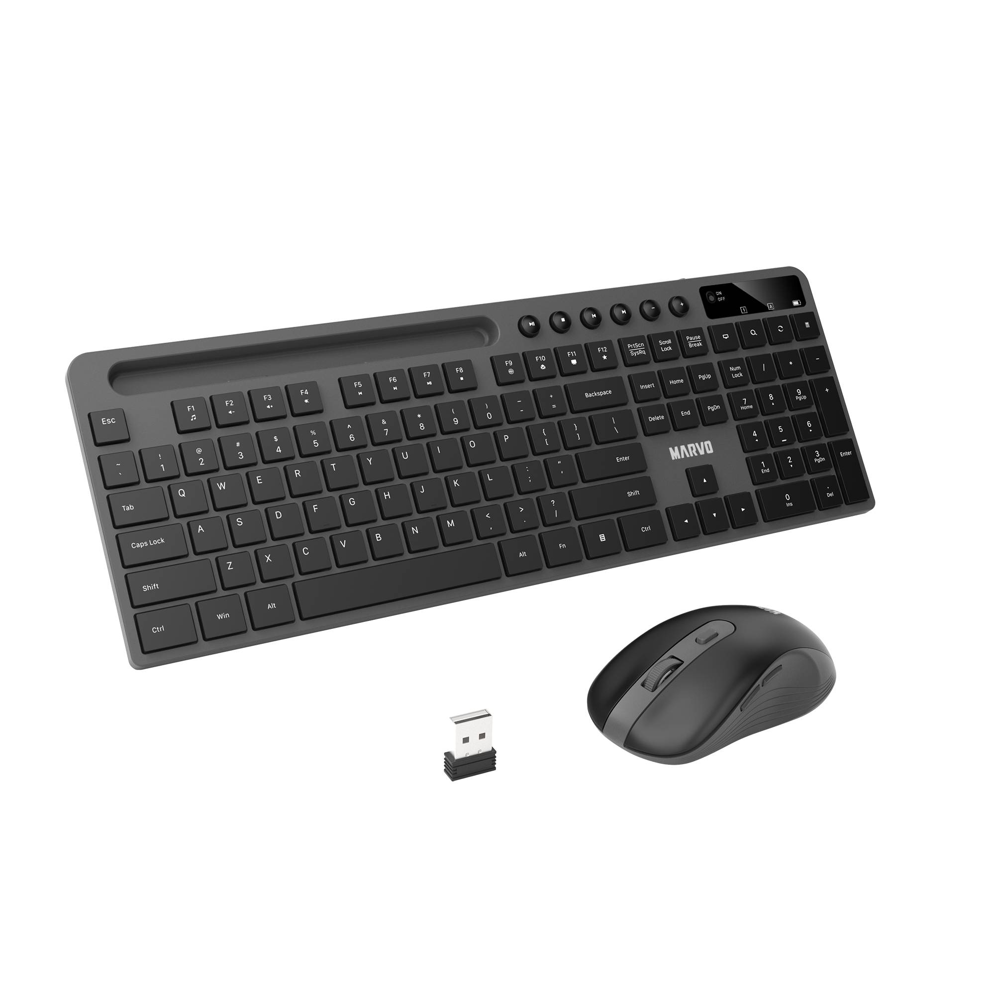 MARVO KC411W Kabelloses Tastatur- & Maus-Set | 2.4G | Leise & Ergonomisch