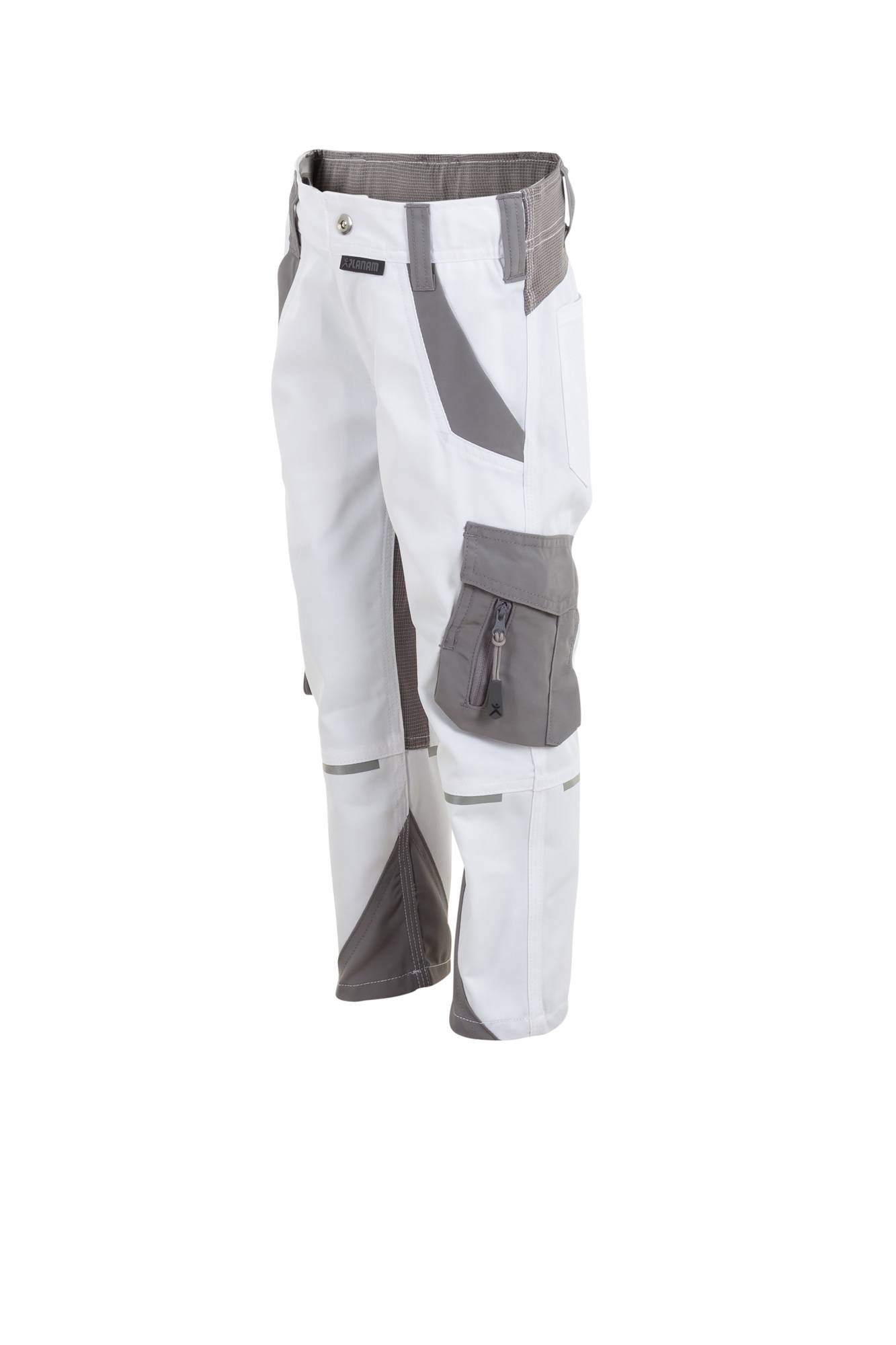 Planam Norit Kids Bundhose weiß/zink 122/128 6548122