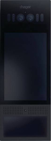 Ein schwarzer leerer Bildschirm eines elektronischen Geräts, möglicherweise ein Tablet oder Smartphone, angezeigt vor einem dunklen Hintergrund.