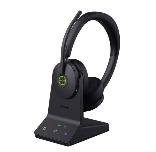 Yealink WH68 DECT & Bluetooth kabelloses Dual Headset | Microsoft Teams zertifiziert | mit Workstation