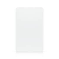 Eine leere, weiße, rechteckige Karte mit abgerundeten Ecken, gezeigt auf einem einfachen Hintergrund.