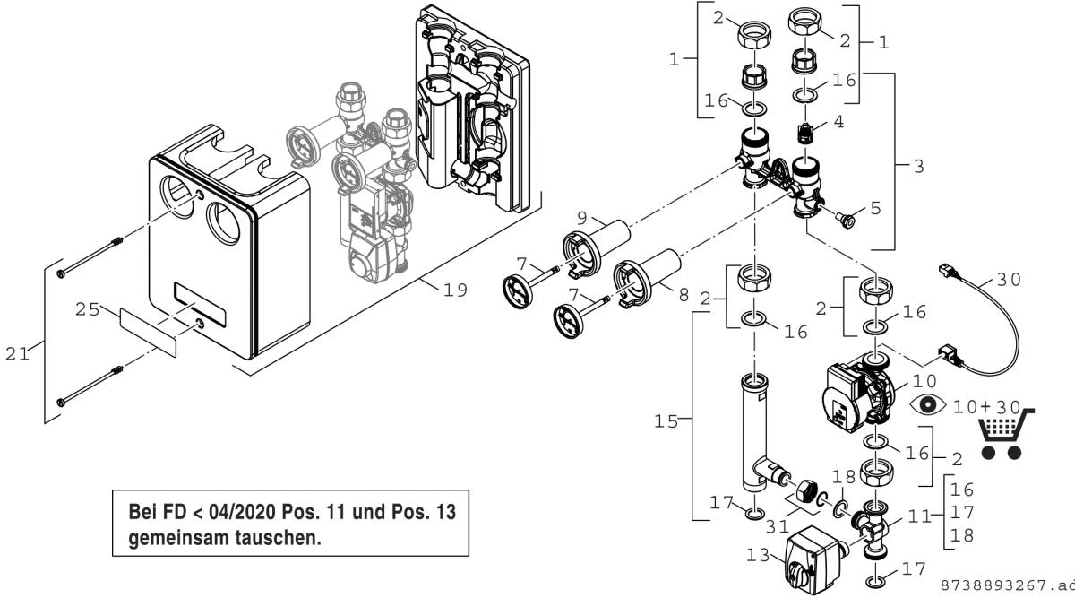 Bosch Thermotechnik Heizkreisset m. Mischer HSM 20/6