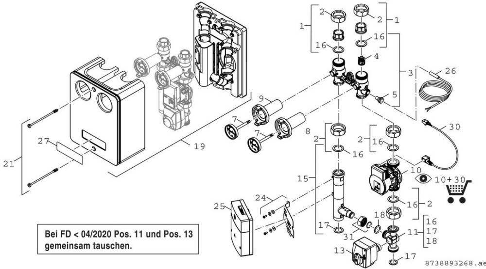 Bosch Thermotechnik Heizkreisset m. Mischer HSM 32/7.5 MM 100