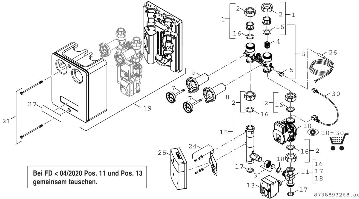 Bosch Thermotechnik Heizkreisset m. Mischer HSM 25/6 MM 100