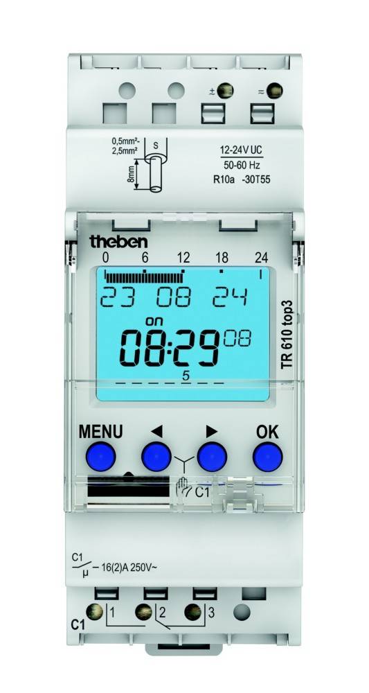Theben Dig. Zeitschaltuhr 12-24 V TR 610 top3 12-24V