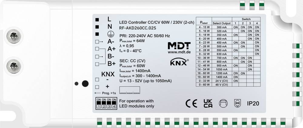 MDT technologies KNX RF+ LED Controller RF-AKD260CC.02S