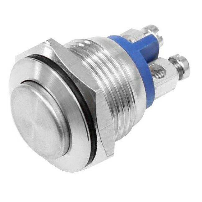 Taster Edelstahl 16mm Drucktaster Klingeltaster Schalter KFZ Start Motorrad