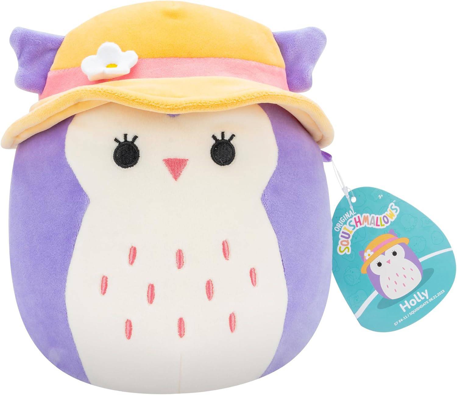 Jazwares SQJW7519B; SQCR05400 - Squishmallows Holly die Eule mit Sonnenhut - 19 cm (7,5")