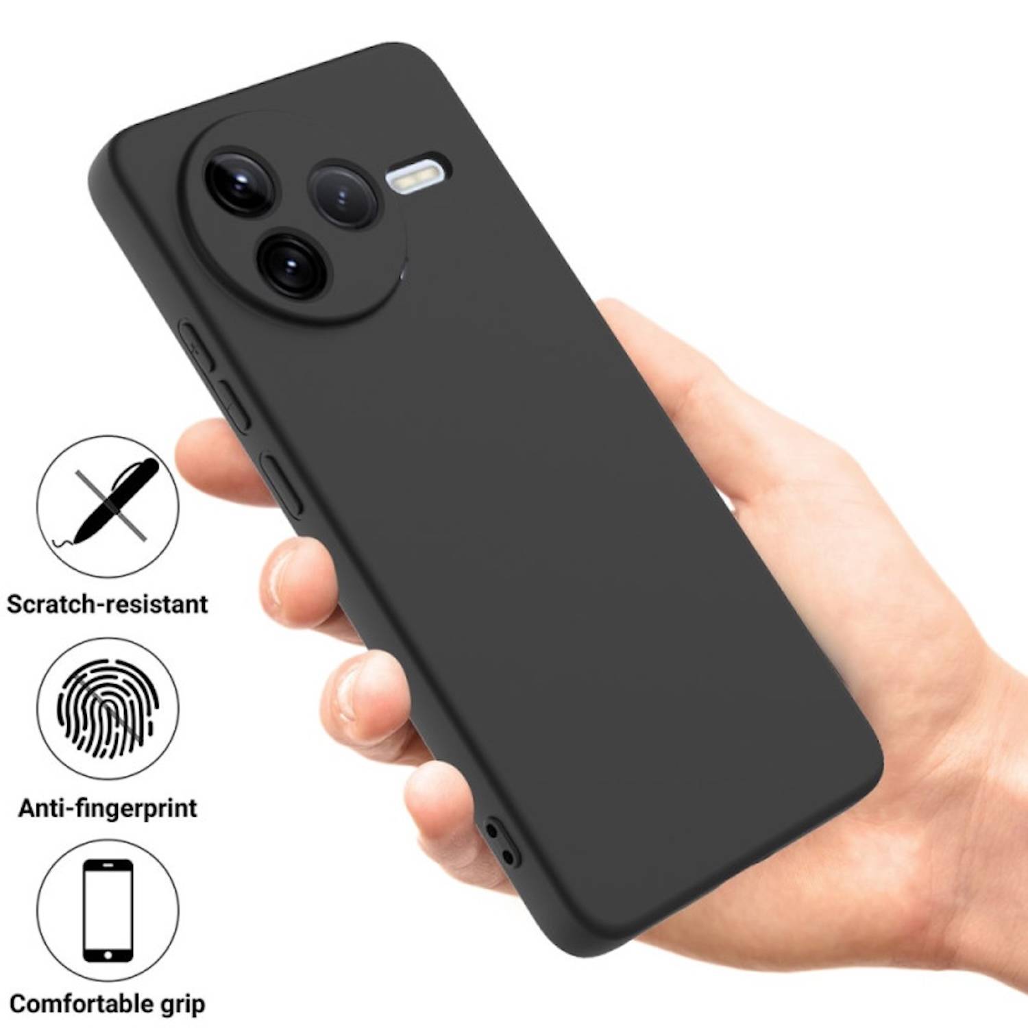 Für Xiaomi Poco F7 Pro Silikon TPU Schutz Hülle Cover Flexibel Ultra dünn Case Schwarz