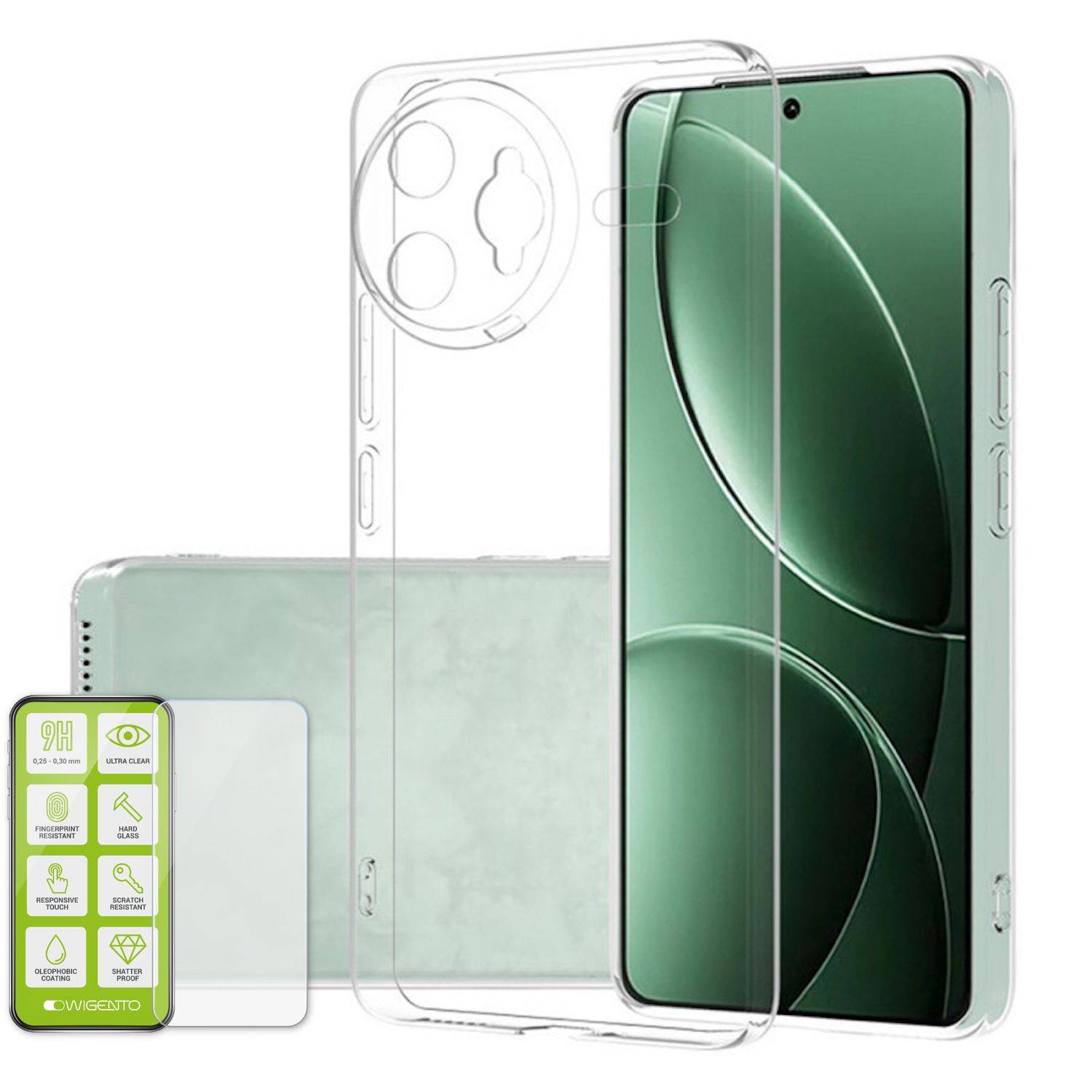 Für Xiaomi Poco F7 Ultra Silikon TPU Schutz Hülle Cover Transparent + H9 Hart Glas Folie