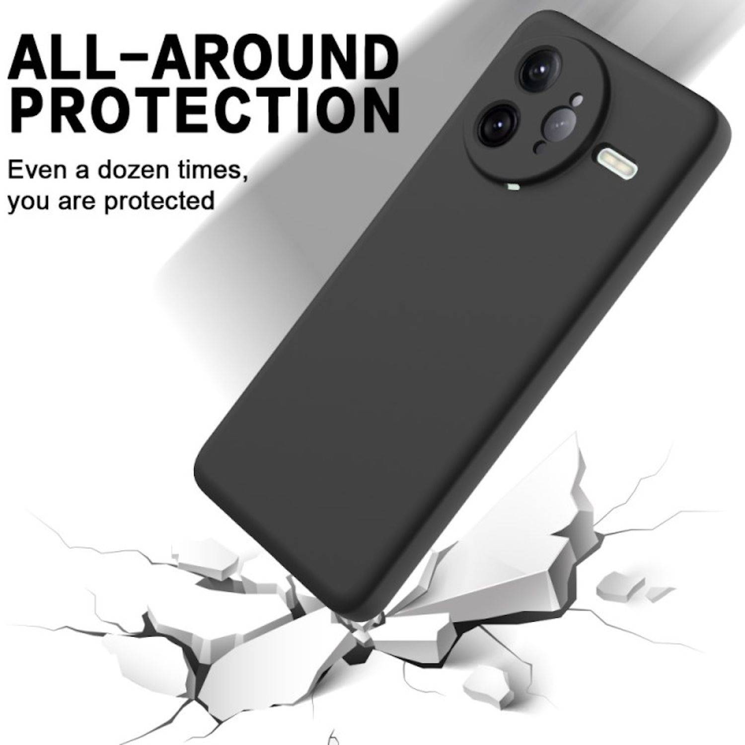 Für Xiaomi Poco F7 Ultra Silikon TPU Schutz Handy Hülle Cover Schwarz + H9 Hart Glas Folie
