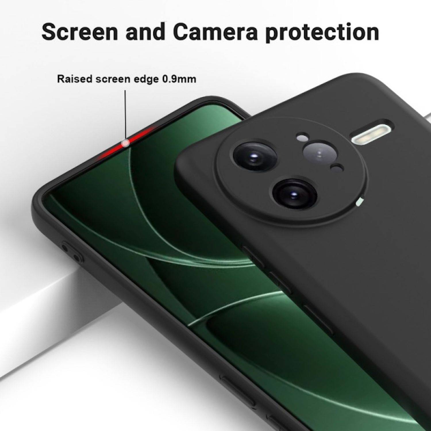 Für Xiaomi Poco F7 Ultra Silikon TPU Schutz Handy Hülle Cover Schwarz + H9 Hart Glas Folie