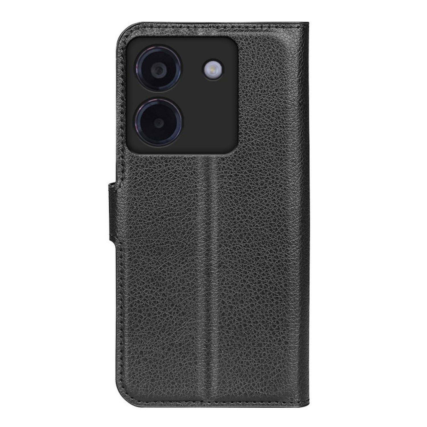Für Xiaomi Poco X7 Pro 5G / Redmi Turbo 4 Kunstleder Book Wallet Handy Tasche Schwarz + 9H Hart Glas