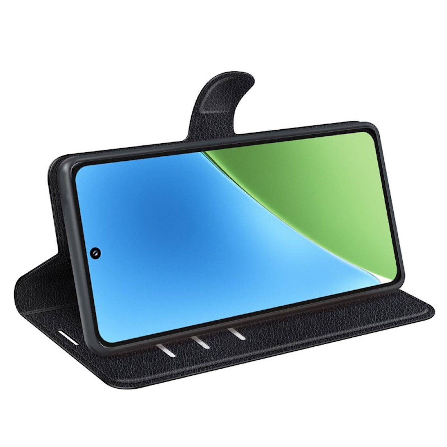 Für Xiaomi 15 Kunstleder Book Wallet Handy Tasche Hülle Cover Schwarz