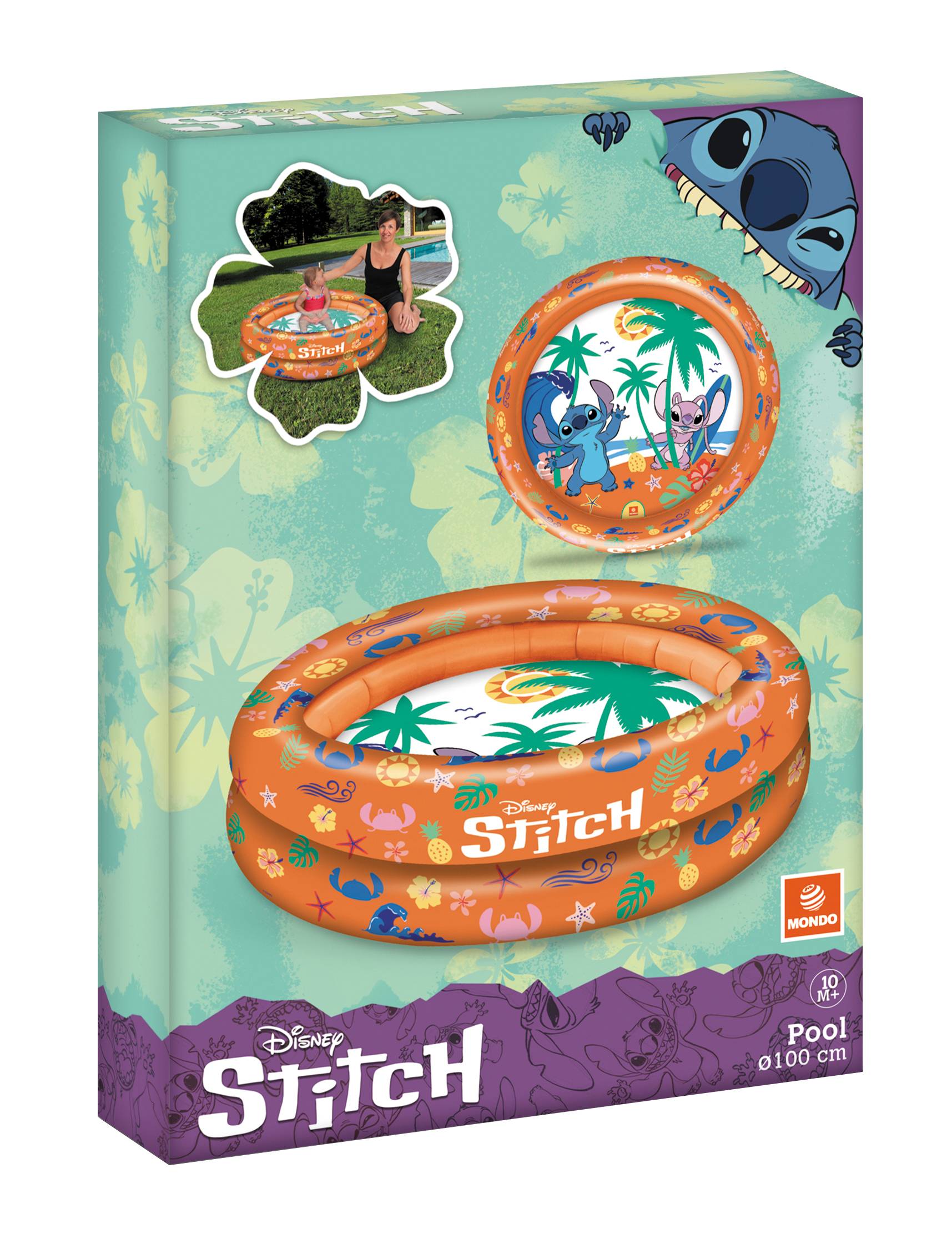 Happy People - Disney Stitch - 2-Ring-Pool Planschbecken (Ø 100cm) Kinderpool planschen Garten Kinder