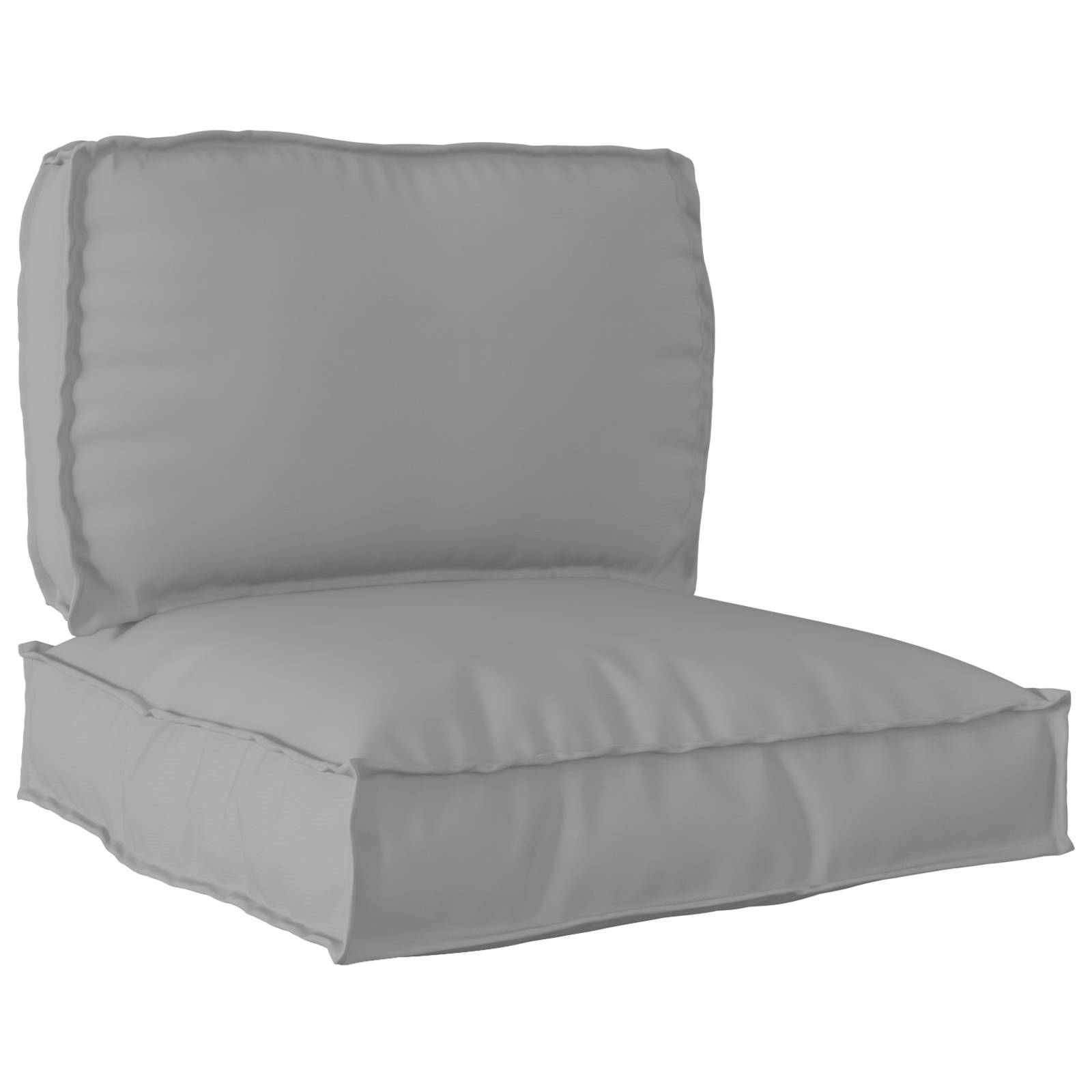 vidaXL 2-tlg. Palettenkissen-Set Graues Oxford-Gewebe
