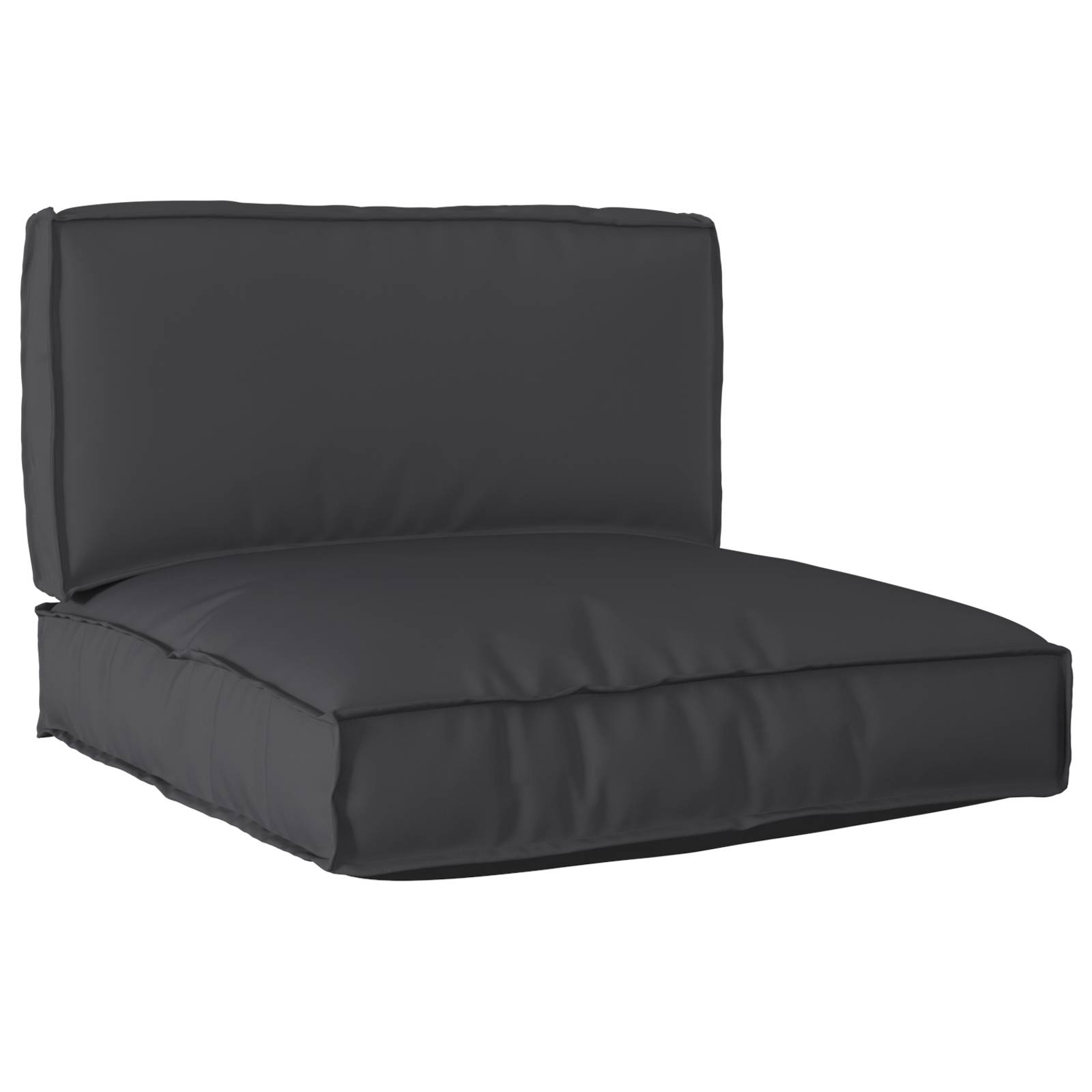 vidaXL 2-teiliges Palettenkissen-Set Schwarz Oxford-Gewebe