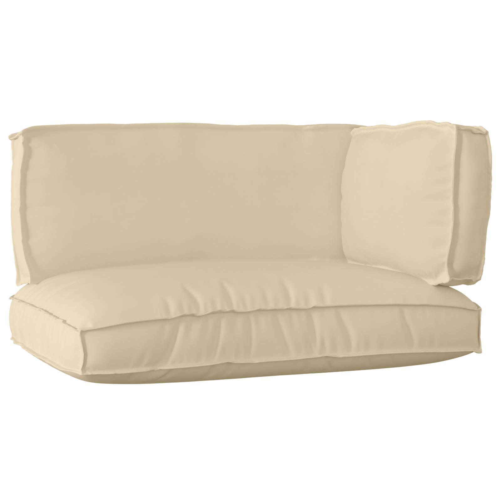 vidaXL 3-teiliges Palettenkissen-Set Beige Oxford-Stoff