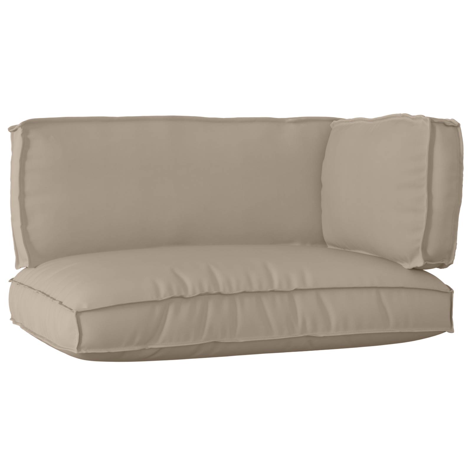 vidaXL 3-teiliges Palettenkissen-Set Taupe Oxford-Stoff