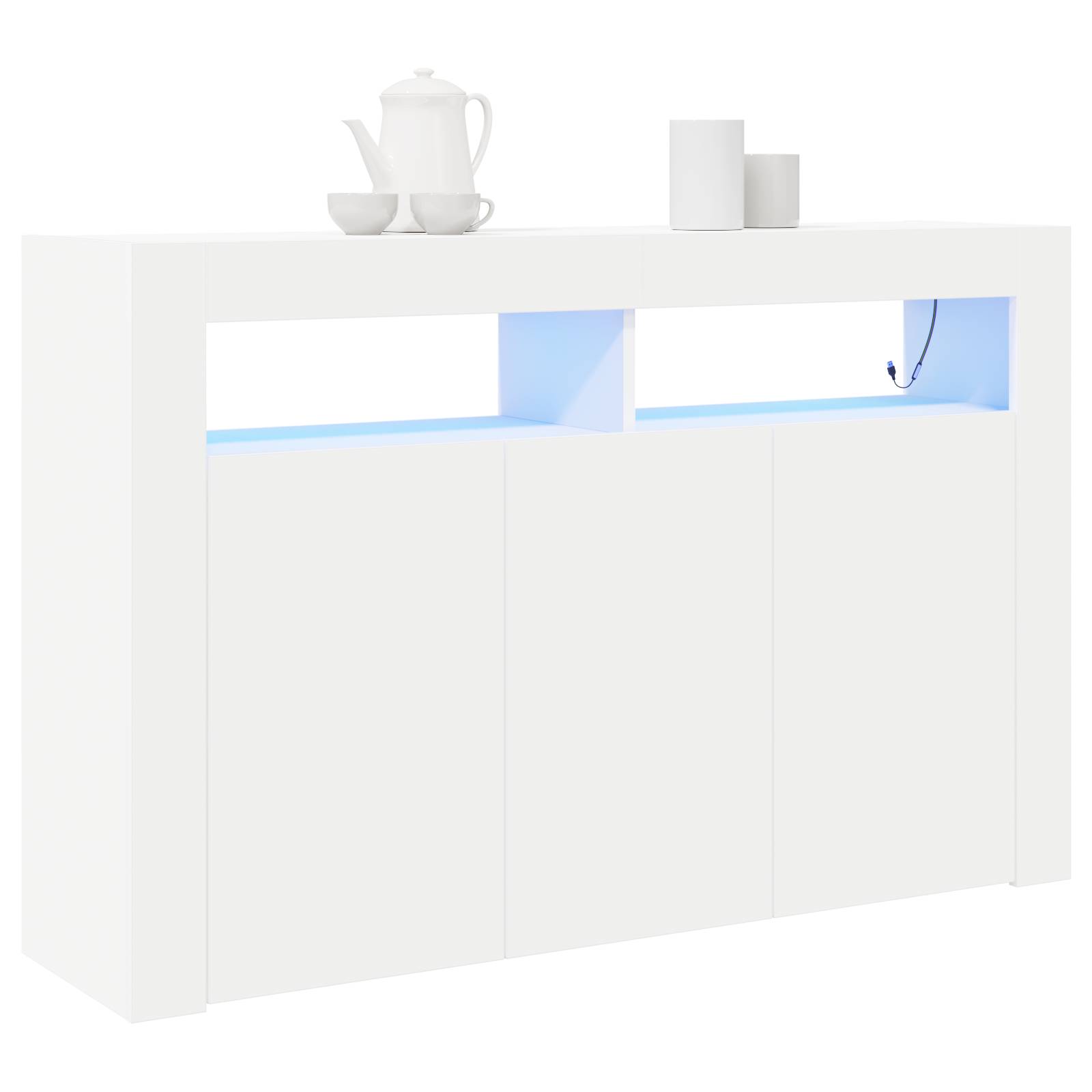 vidaXL Weißer Sideboard Weiß Engineered Wood 116 x 30 x 75 cm Modern