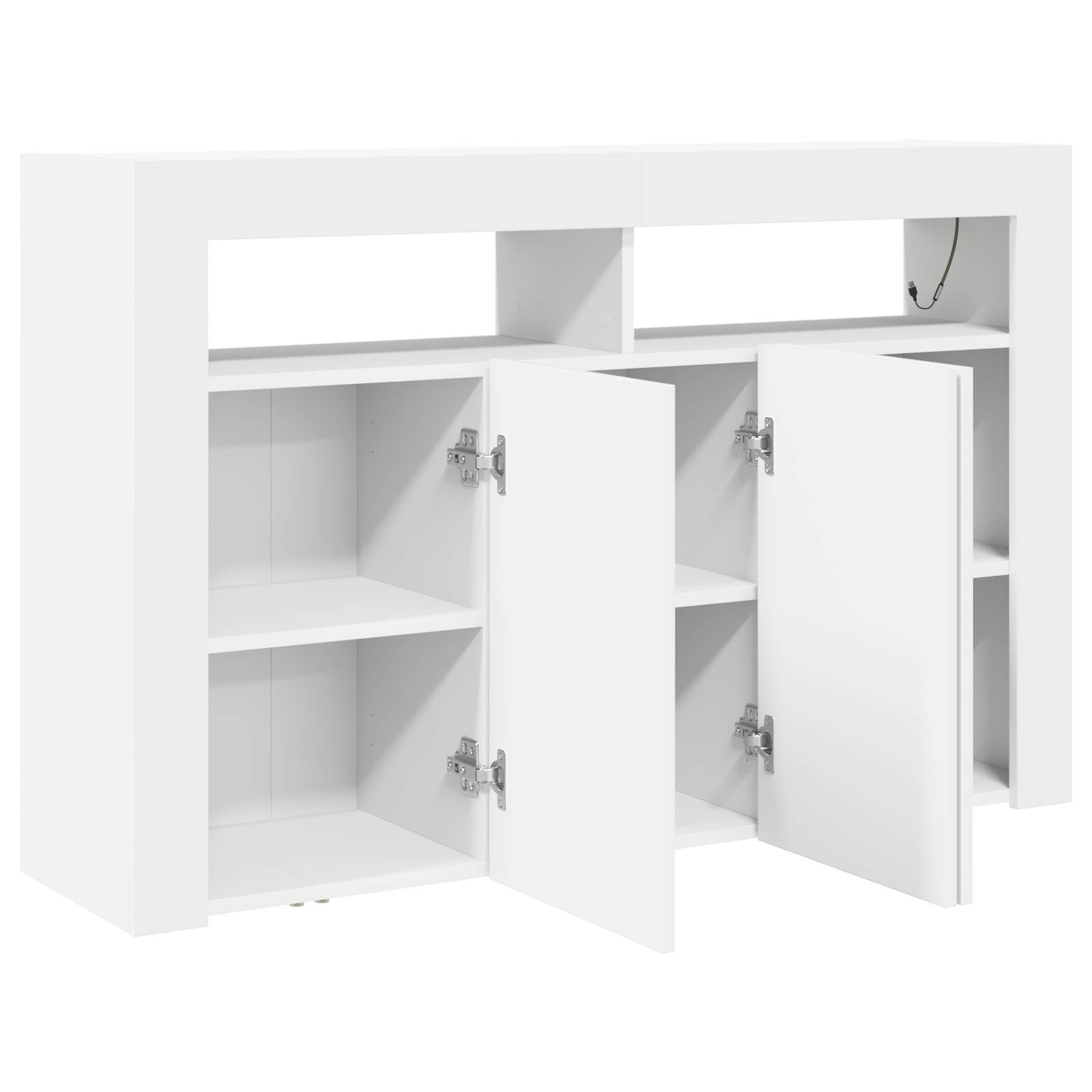 vidaXL Weißer Sideboard Weiß Engineered Wood 116 x 30 x 75 cm Modern