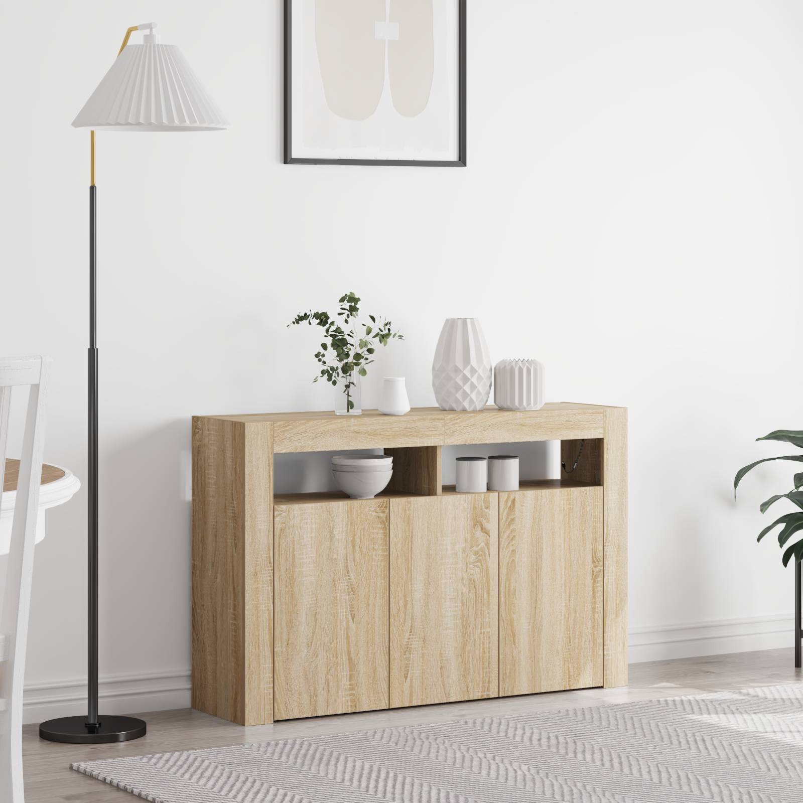 vidaXL Sideboard Sonoma Eiche Ingenieurl Holz 116 x 30 x 75 cm Sideboard