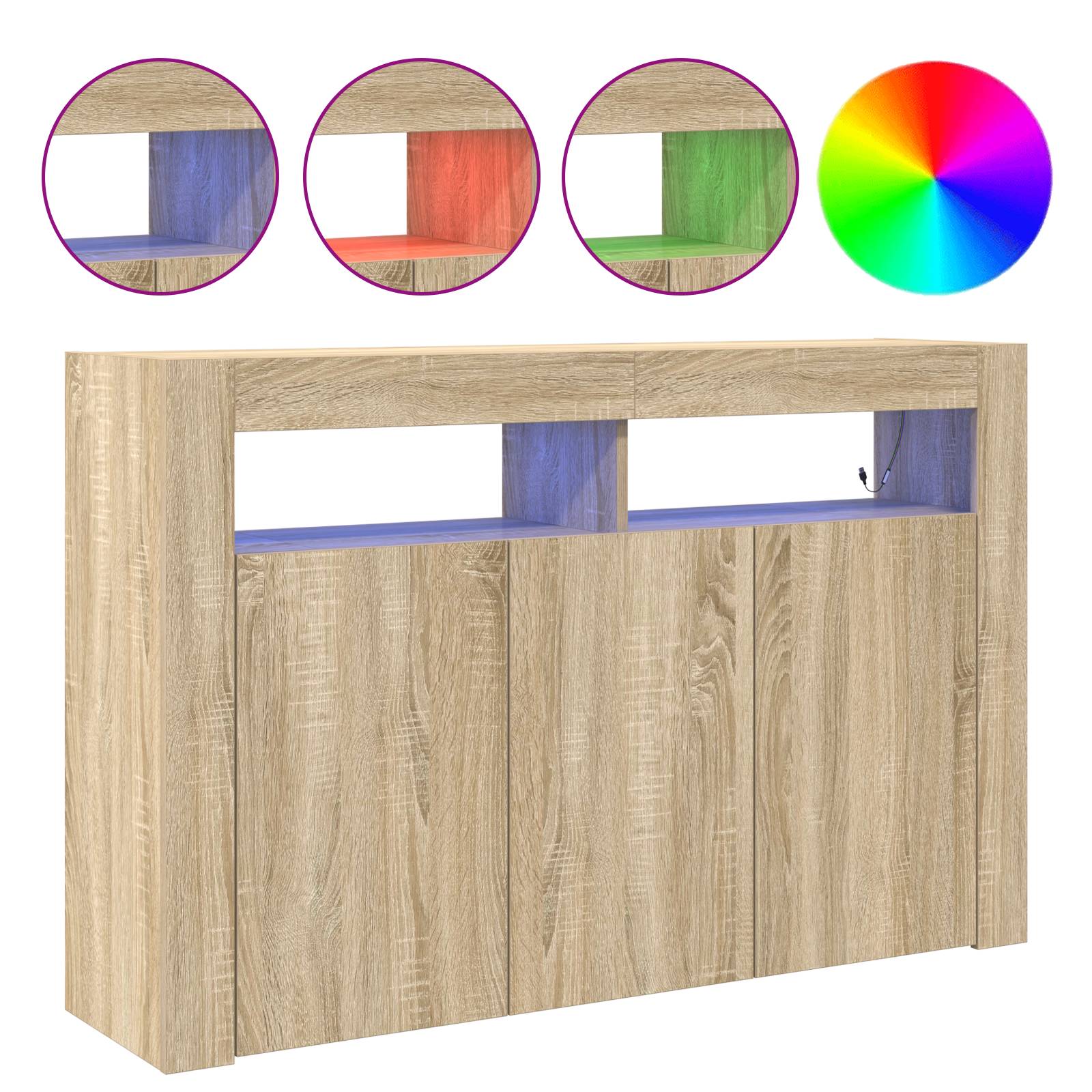 vidaXL Sideboard Sonoma Eiche Ingenieurl Holz 116 x 30 x 75 cm Sideboard