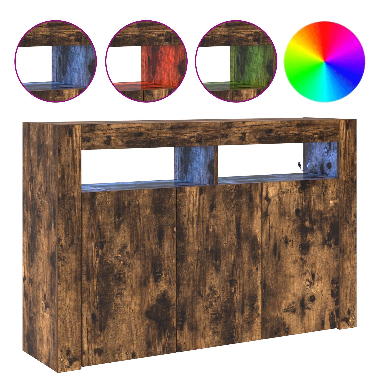 vidaXL Sideboard Rauchige Eiche Engineered Wood 116 x 30 x 75 cm