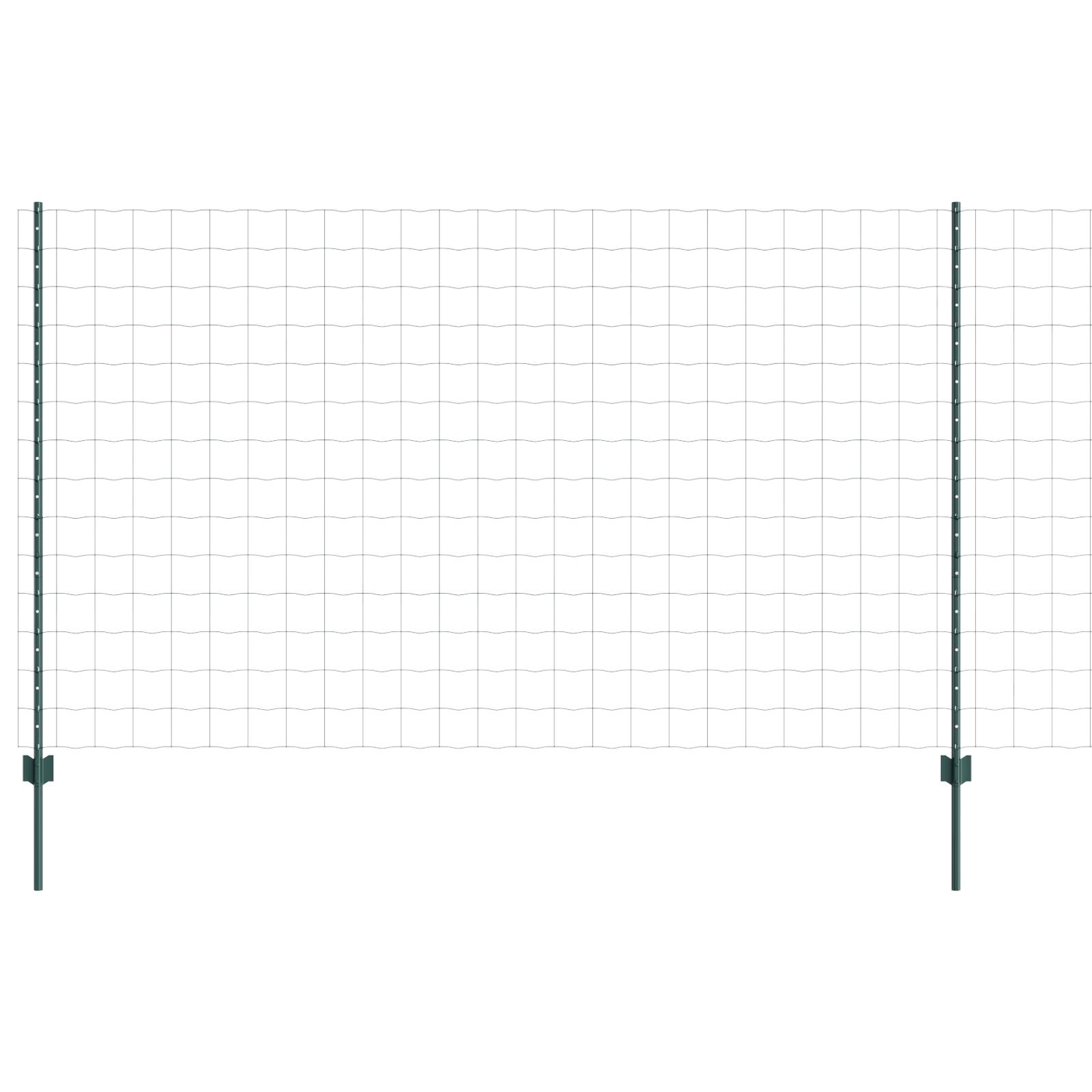 vidaXL Euro Zaun mit 5 U Pfosten Grün 1,4x10 m Stahl